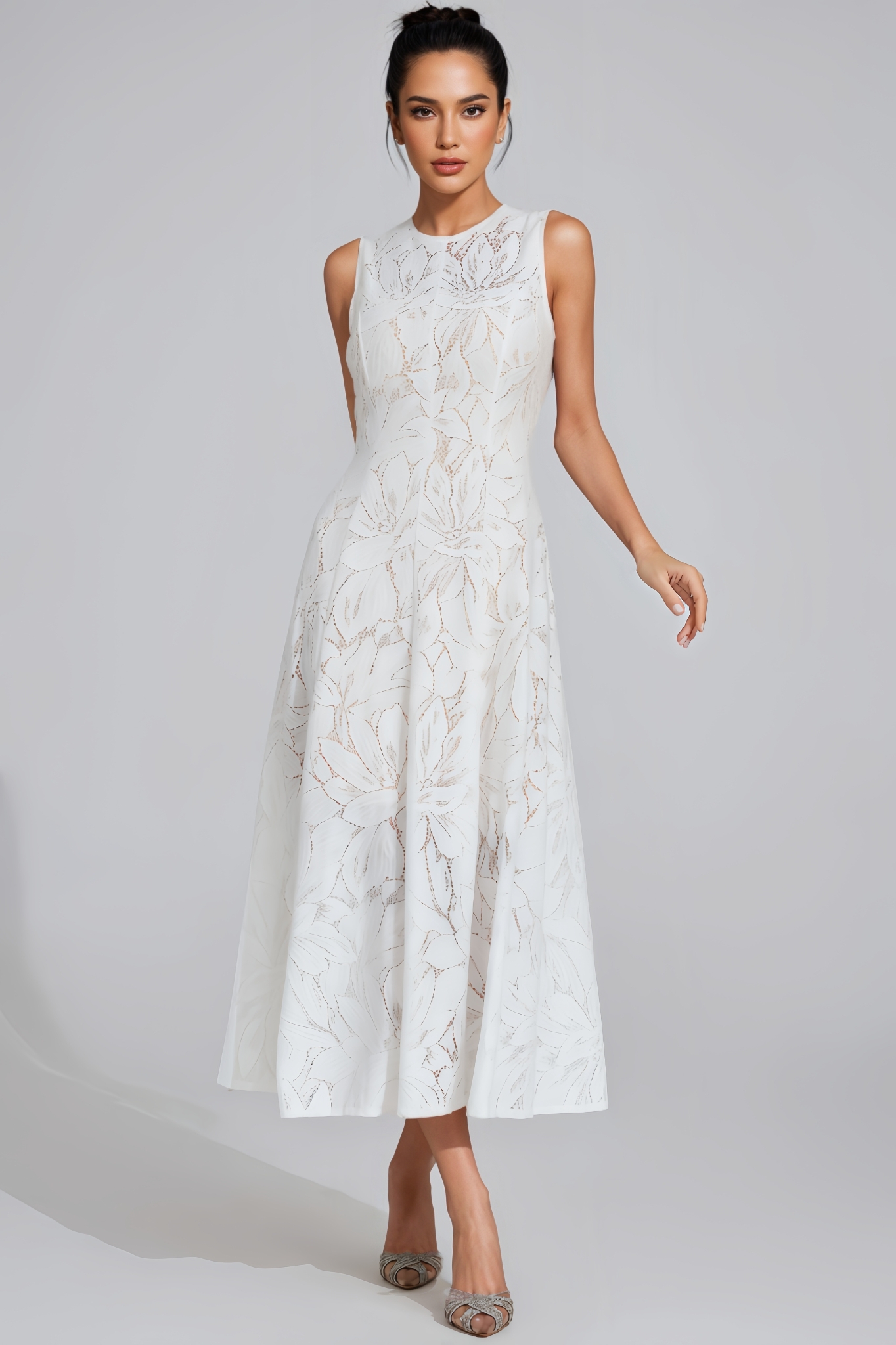 Alreem White Lace Maxi Dress