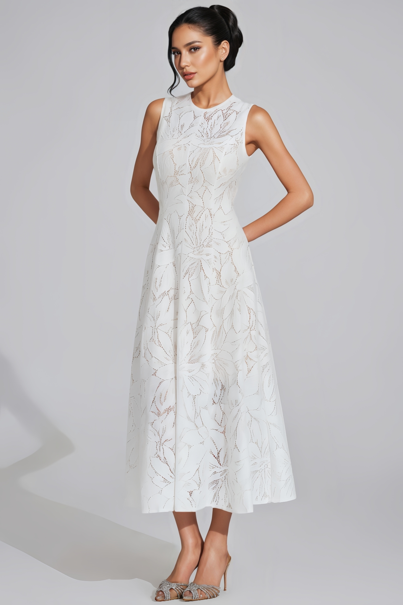 Alreem White Lace Maxi Dress