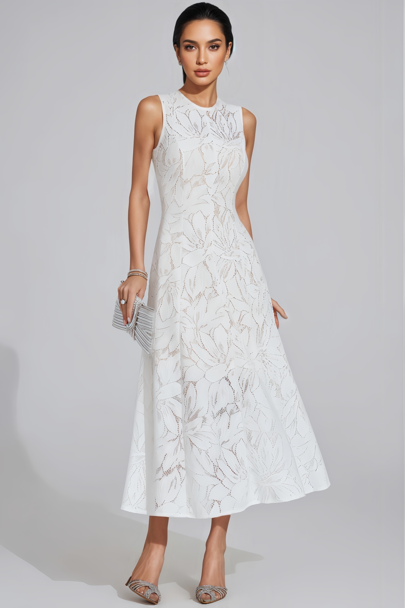 Alreem White Lace Maxi Dress