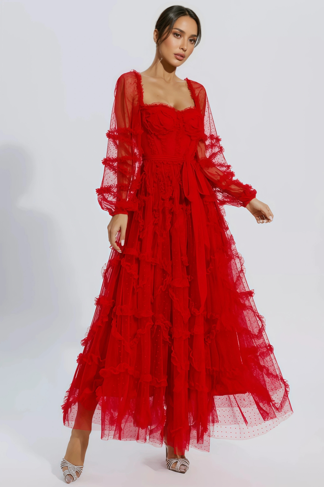 Bali Red Mesh Maxi Dress