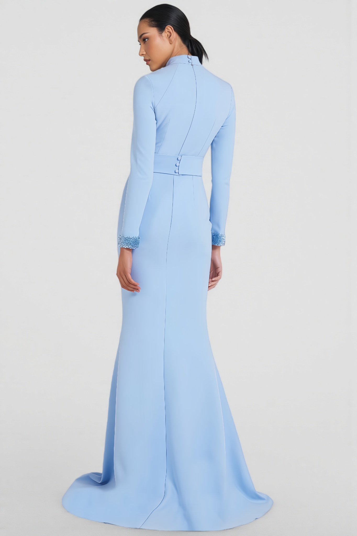Rosel Leaf Embroidery Maxi Dress