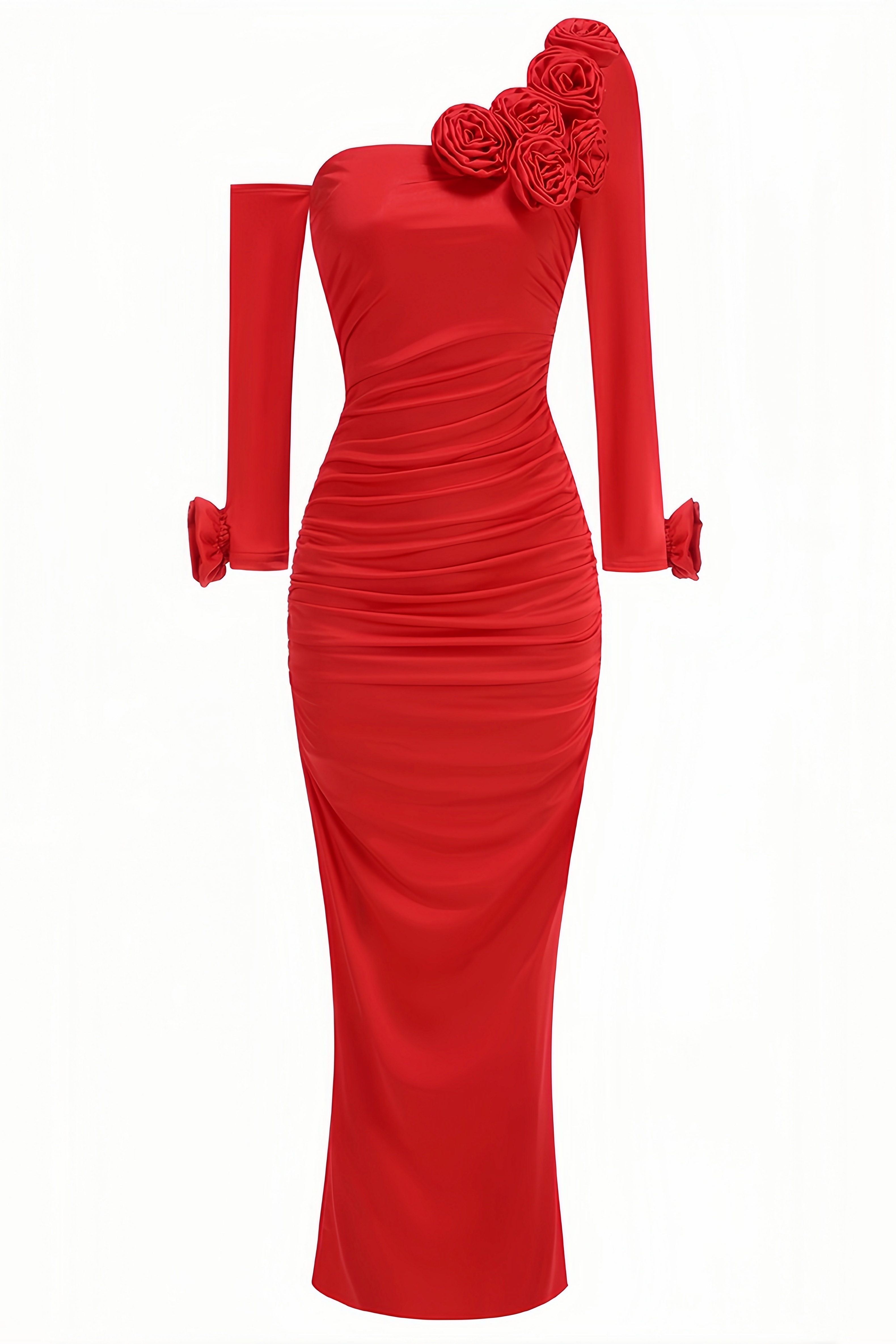 Isla 3D Floral Pleated Maxi Dress