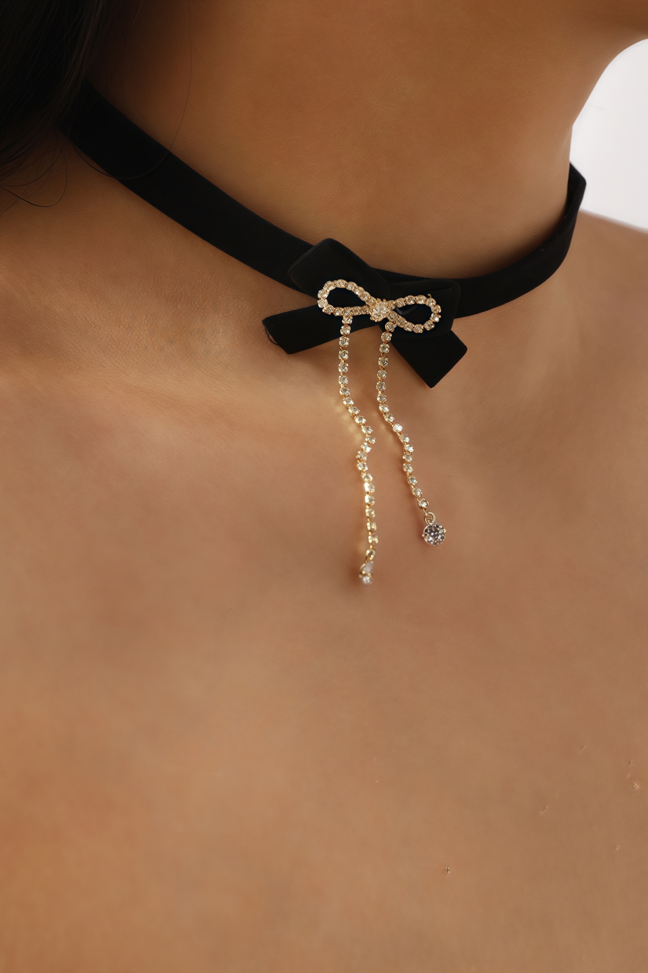 Sionp Velvet Bow Necklace