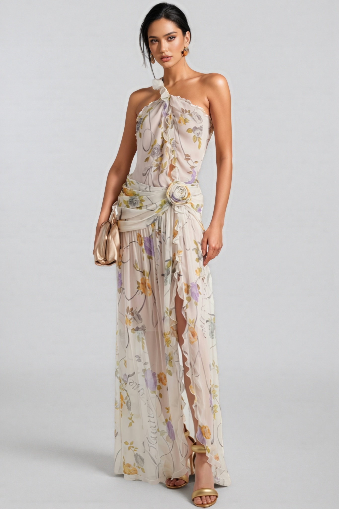 Fanyrt Backless Floral Maxi Dress