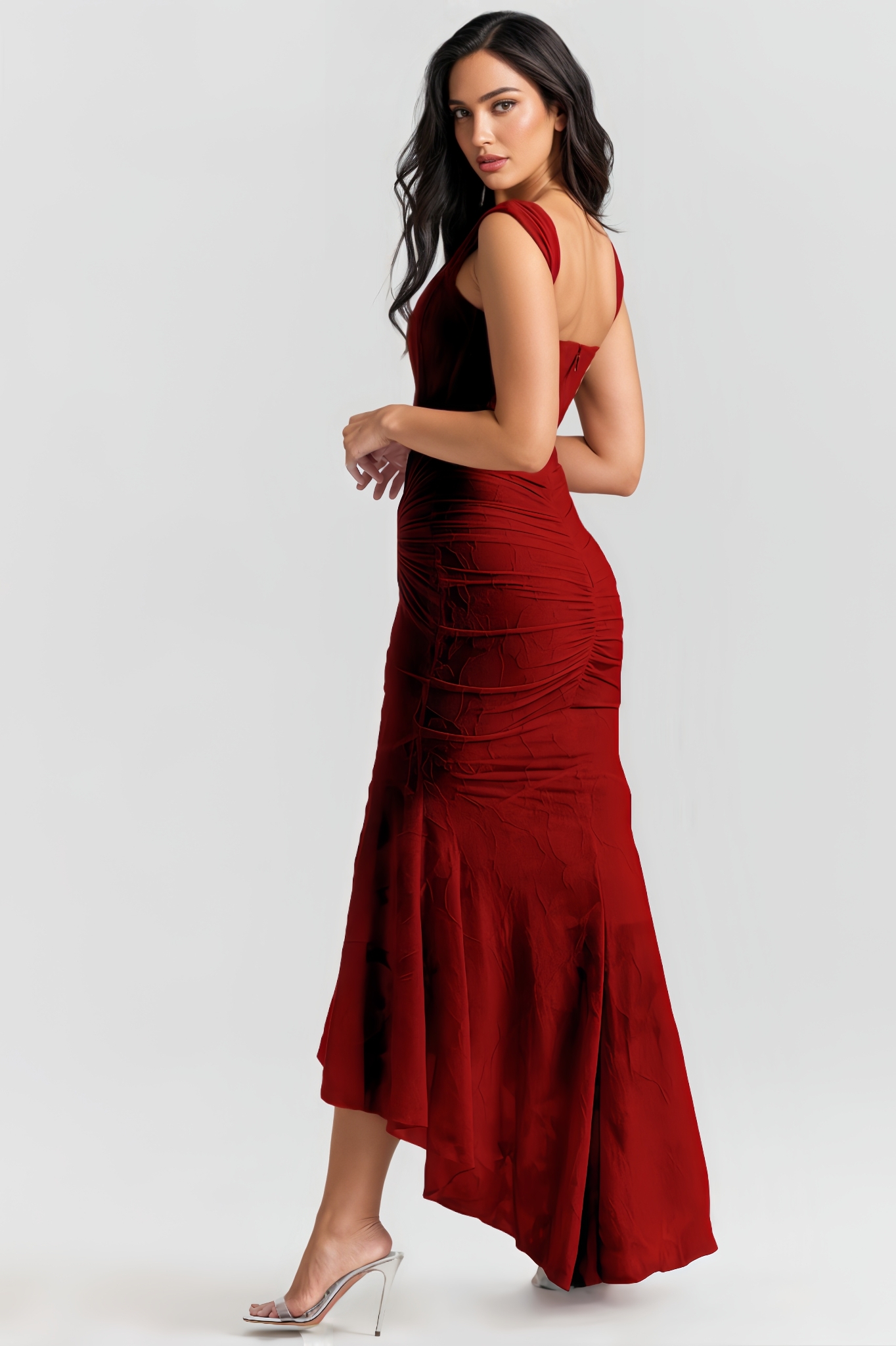 Cynaf Red Floral Maxi Dress