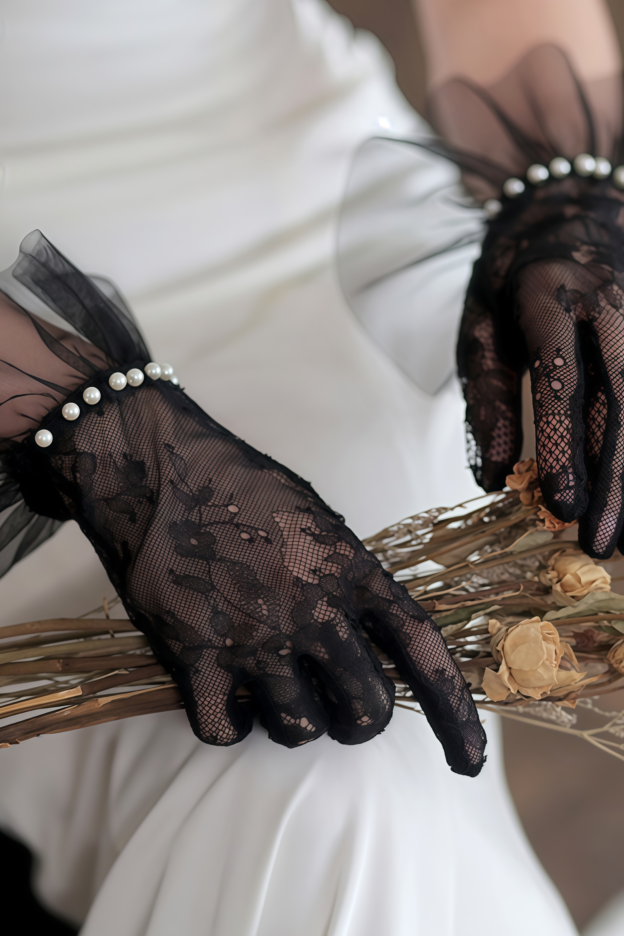 Pinnt Black Pearl Lace Gloves