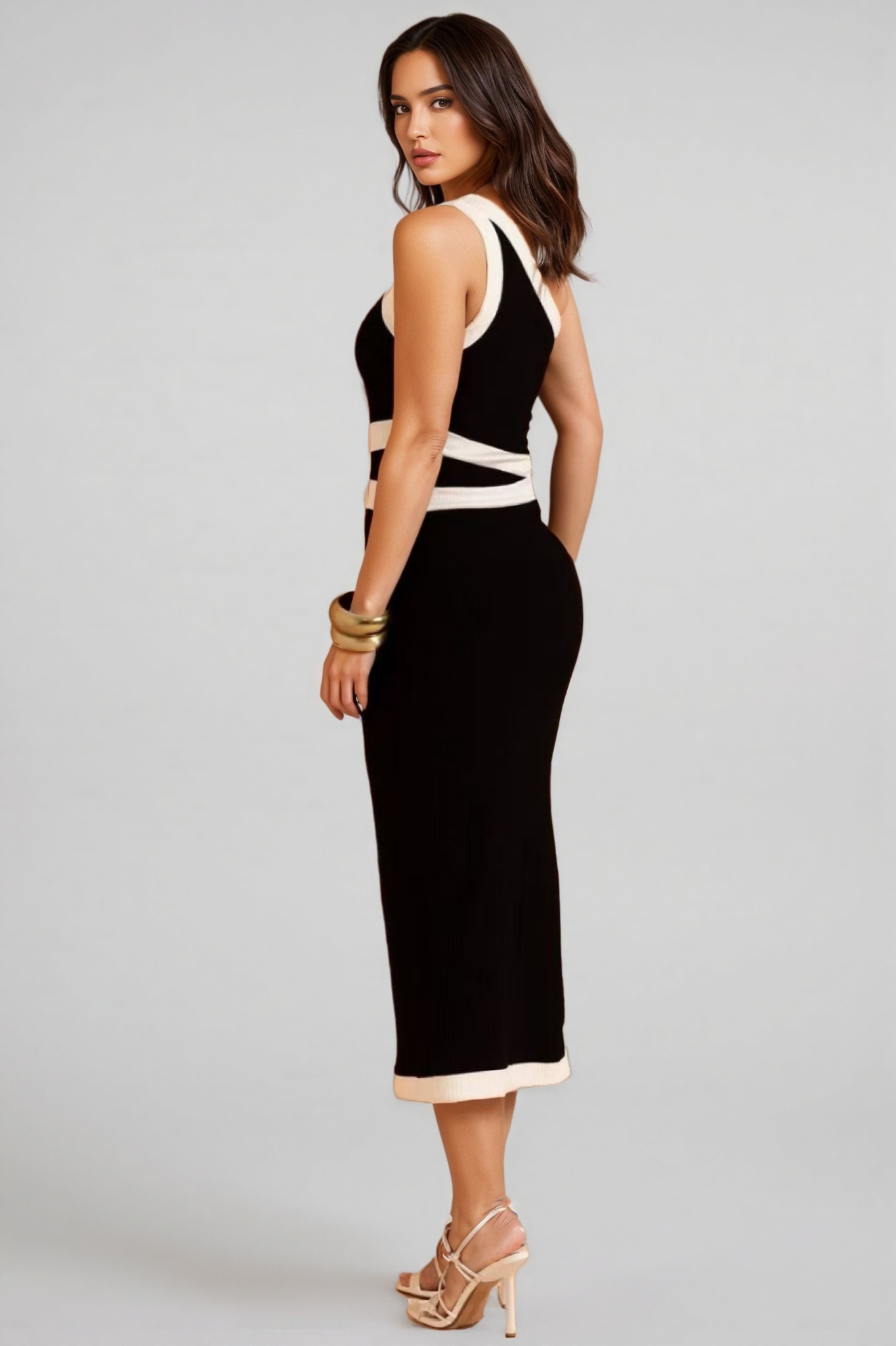 Gira One Shoulder Colour Block Maxi Dress