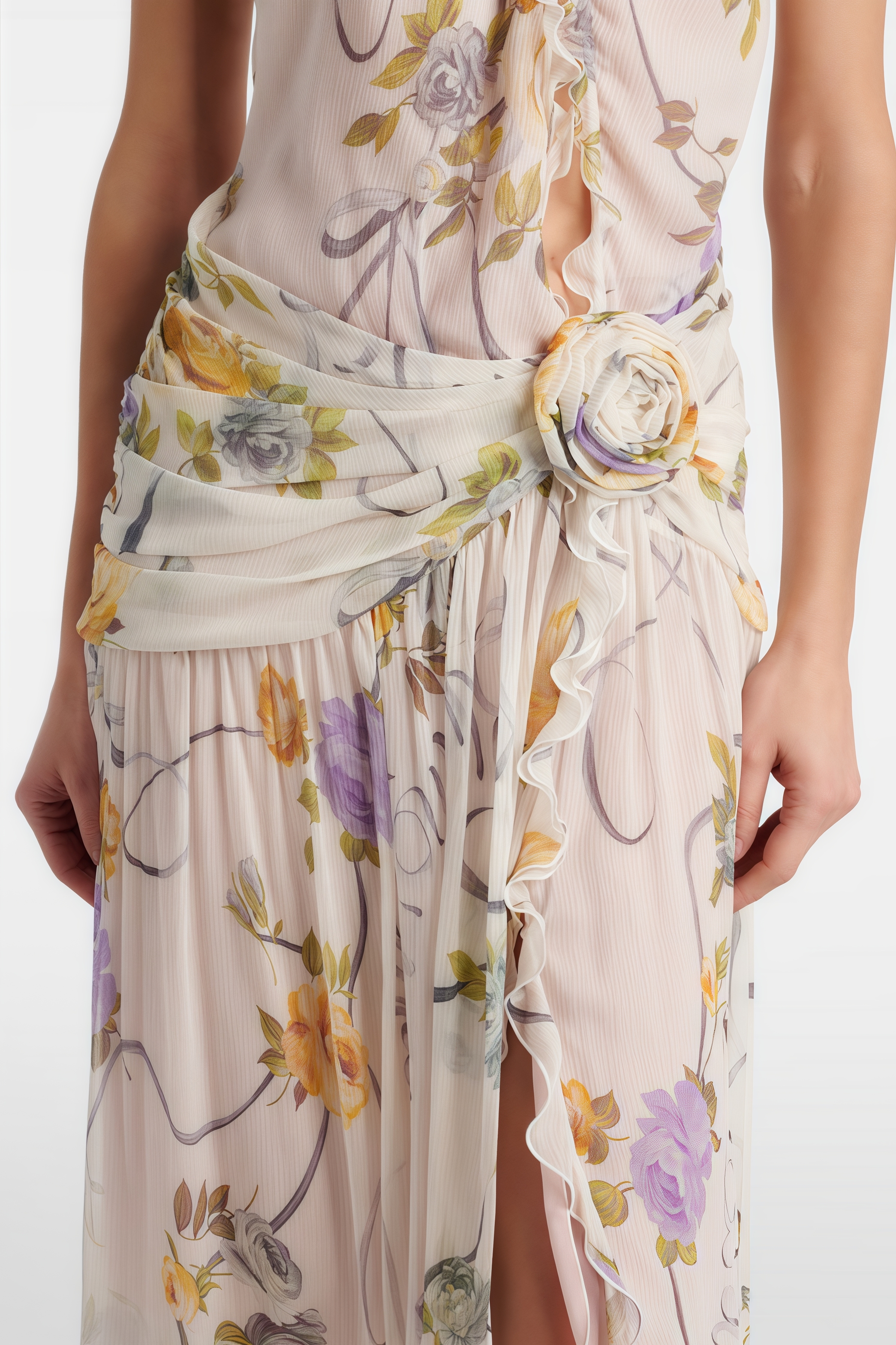 Fanyrt Backless Floral Maxi Dress