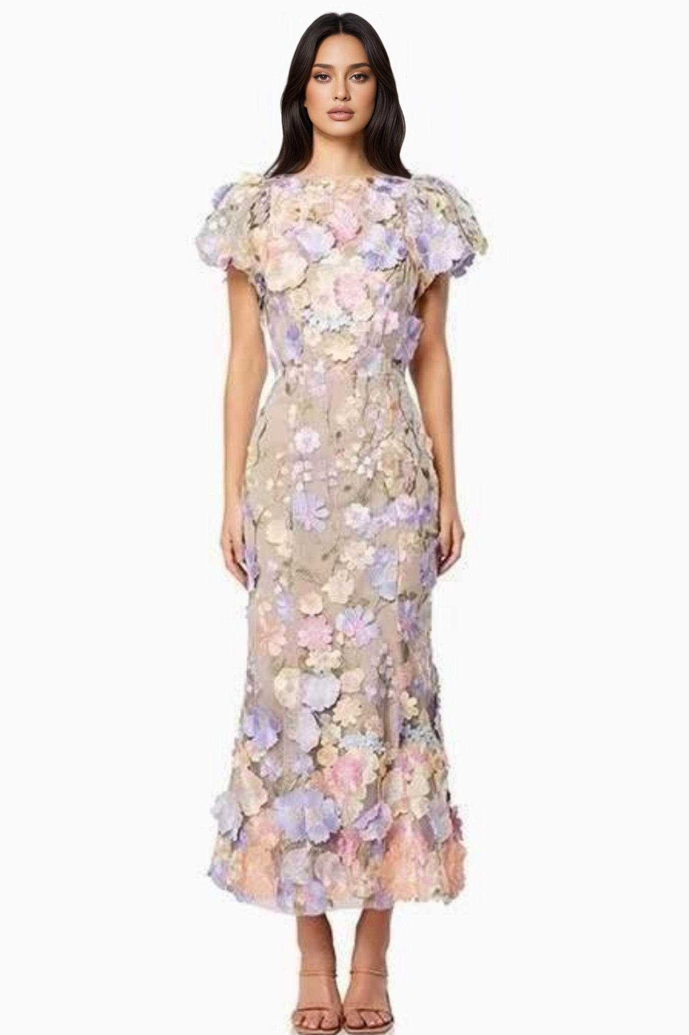 Verity 3D Lace Maxi Dress