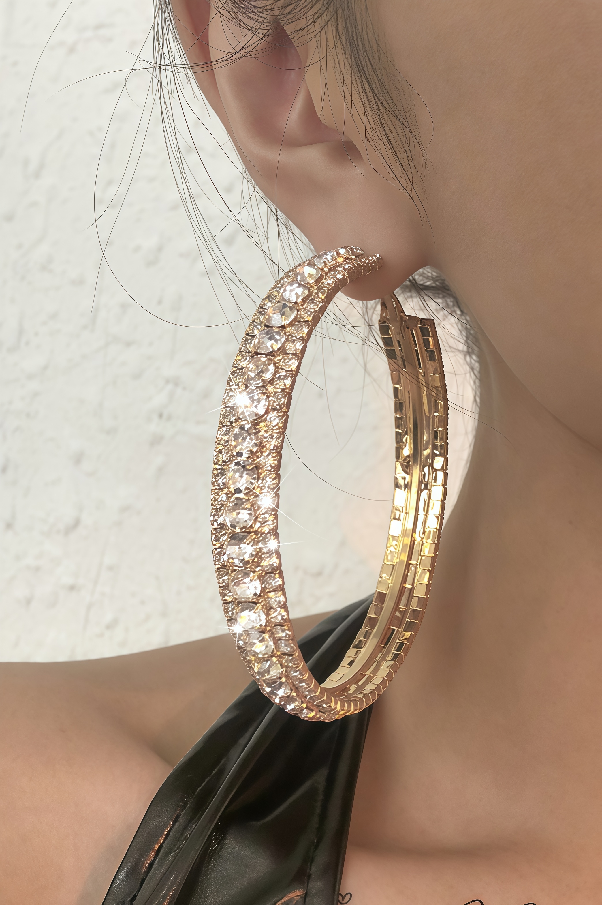 Soraya Large Hoops Diamonds Earrings