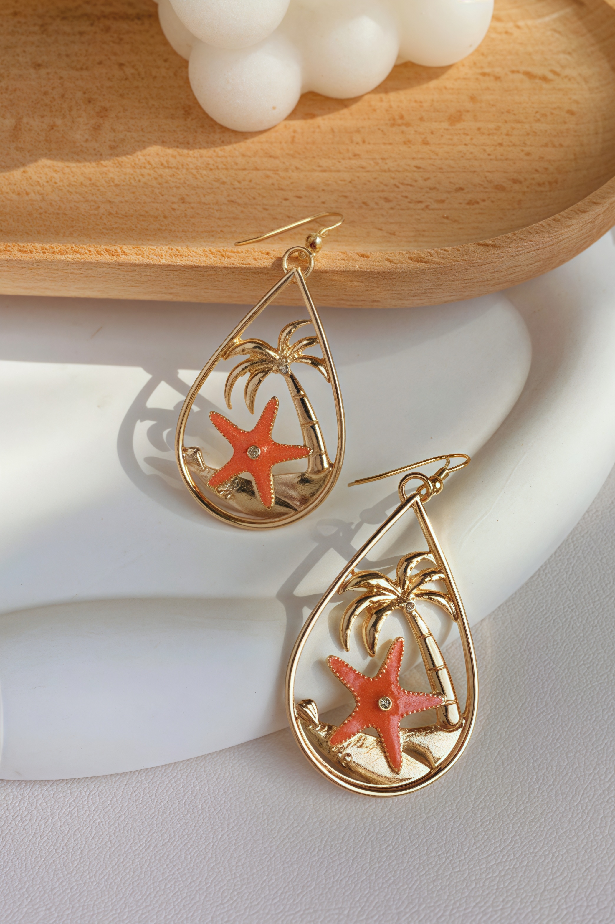 Grover Starfish Droplet Shaped Earrings