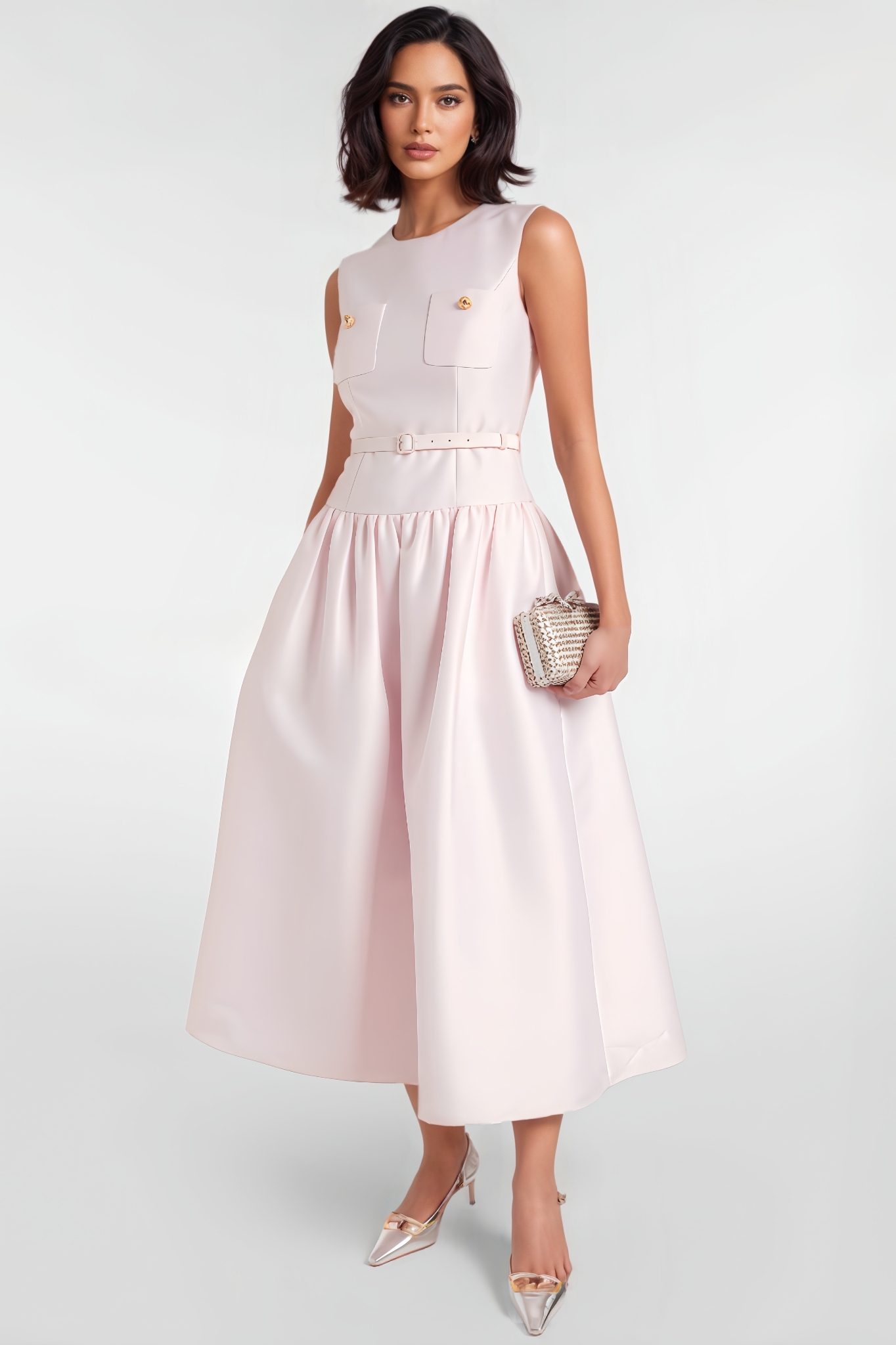 Reid Pink Midi Dress