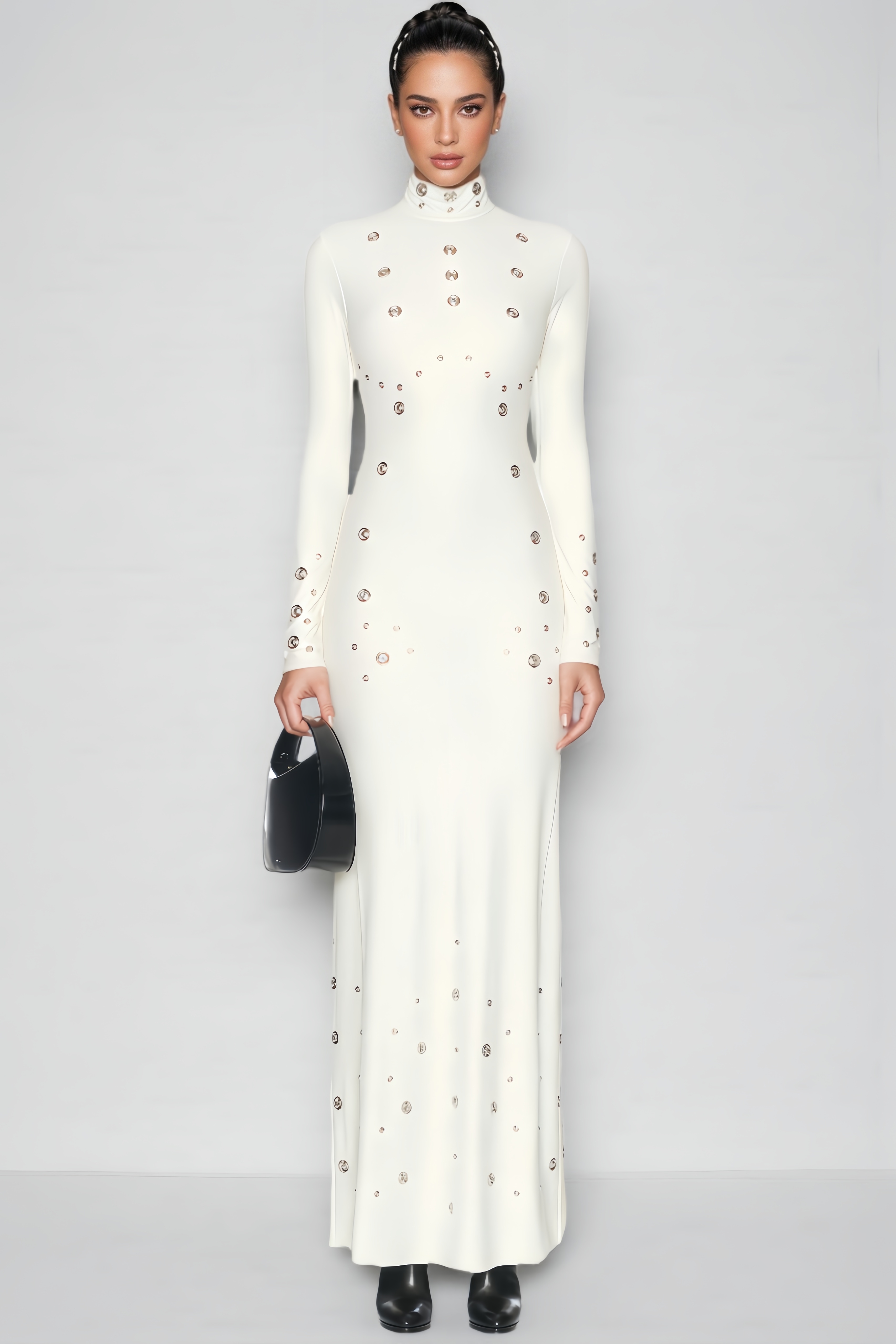 Ellis Riveted Openwork Maxi Dress