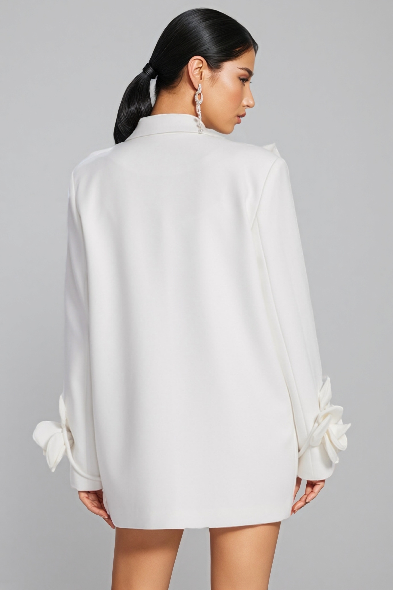 Faunr Long Sleeve Lapel 3D Floral Blazer