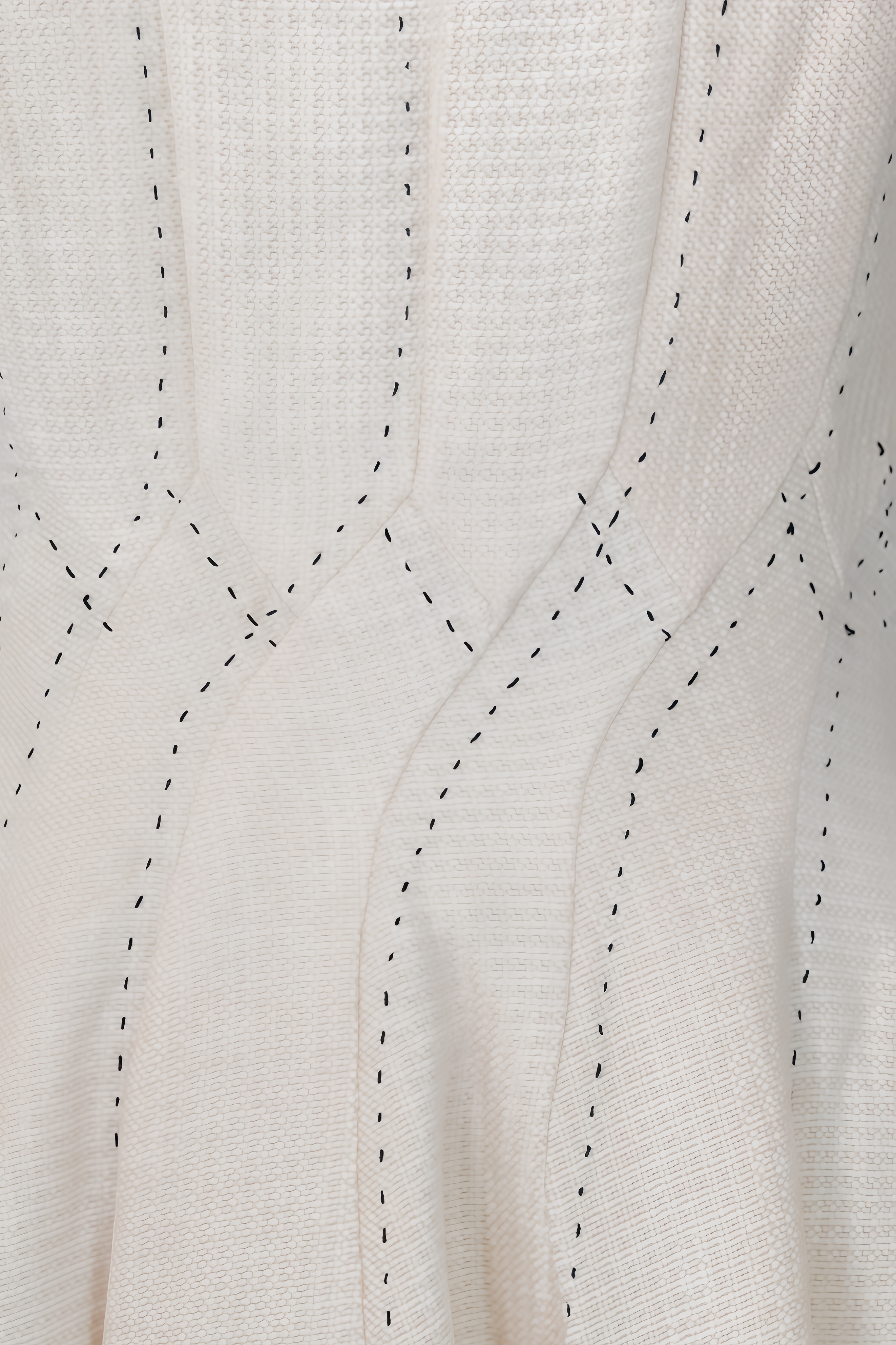 Elaray Neutral Shirred Textured Midi Dress