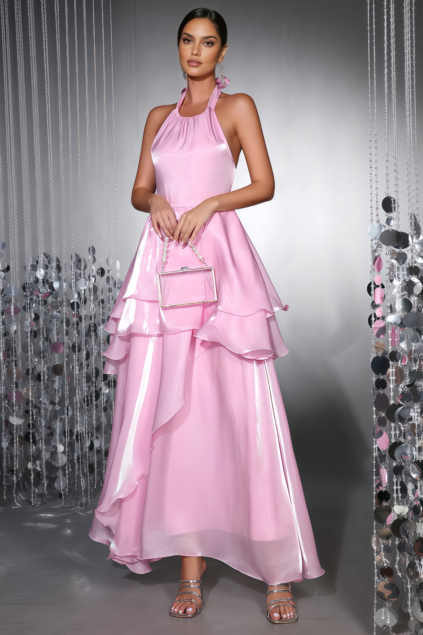 Thora Scalloped Neckline Maxi Dress