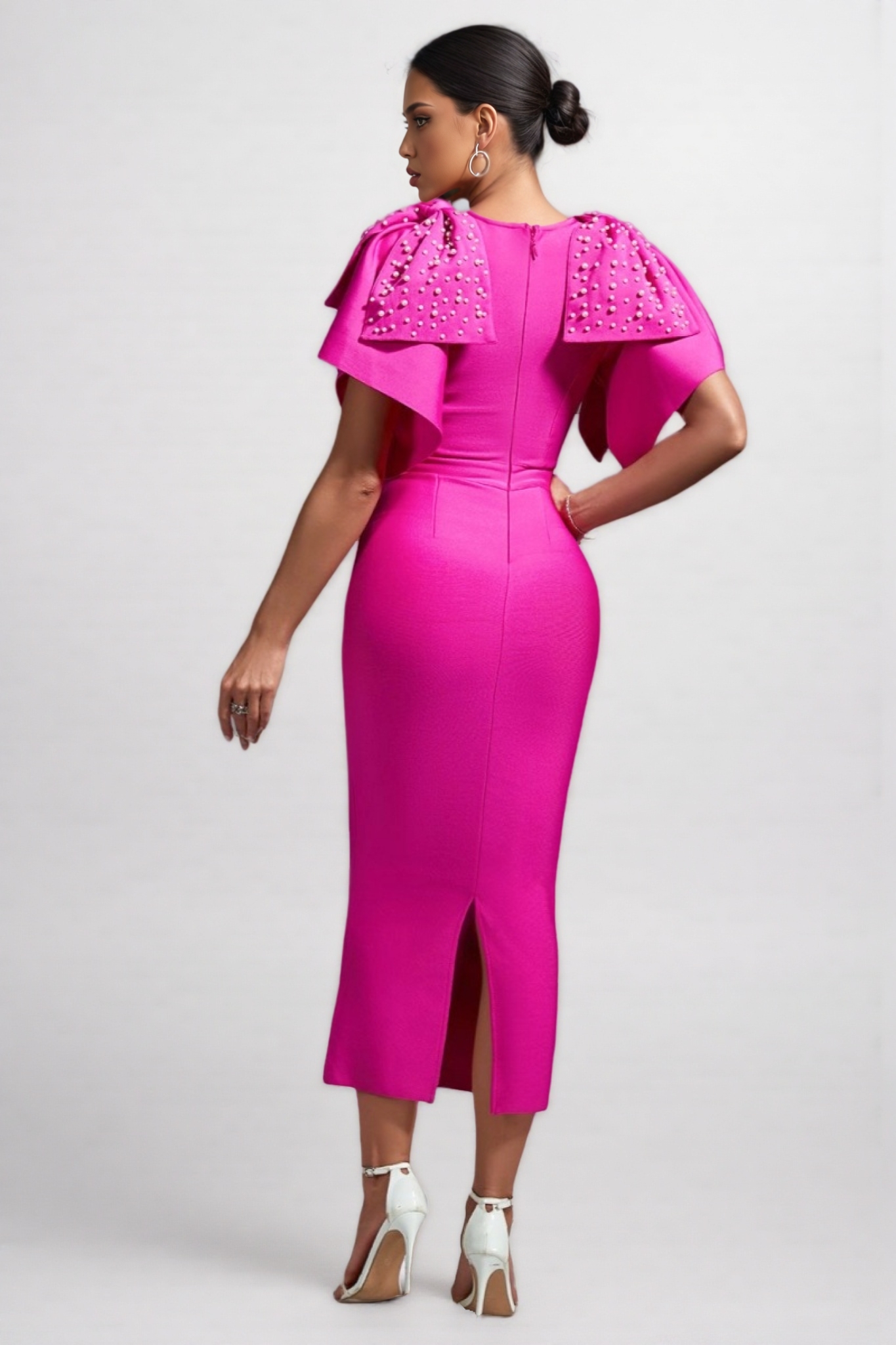 Elara Beaded Skinny Bandage Maxi Dress