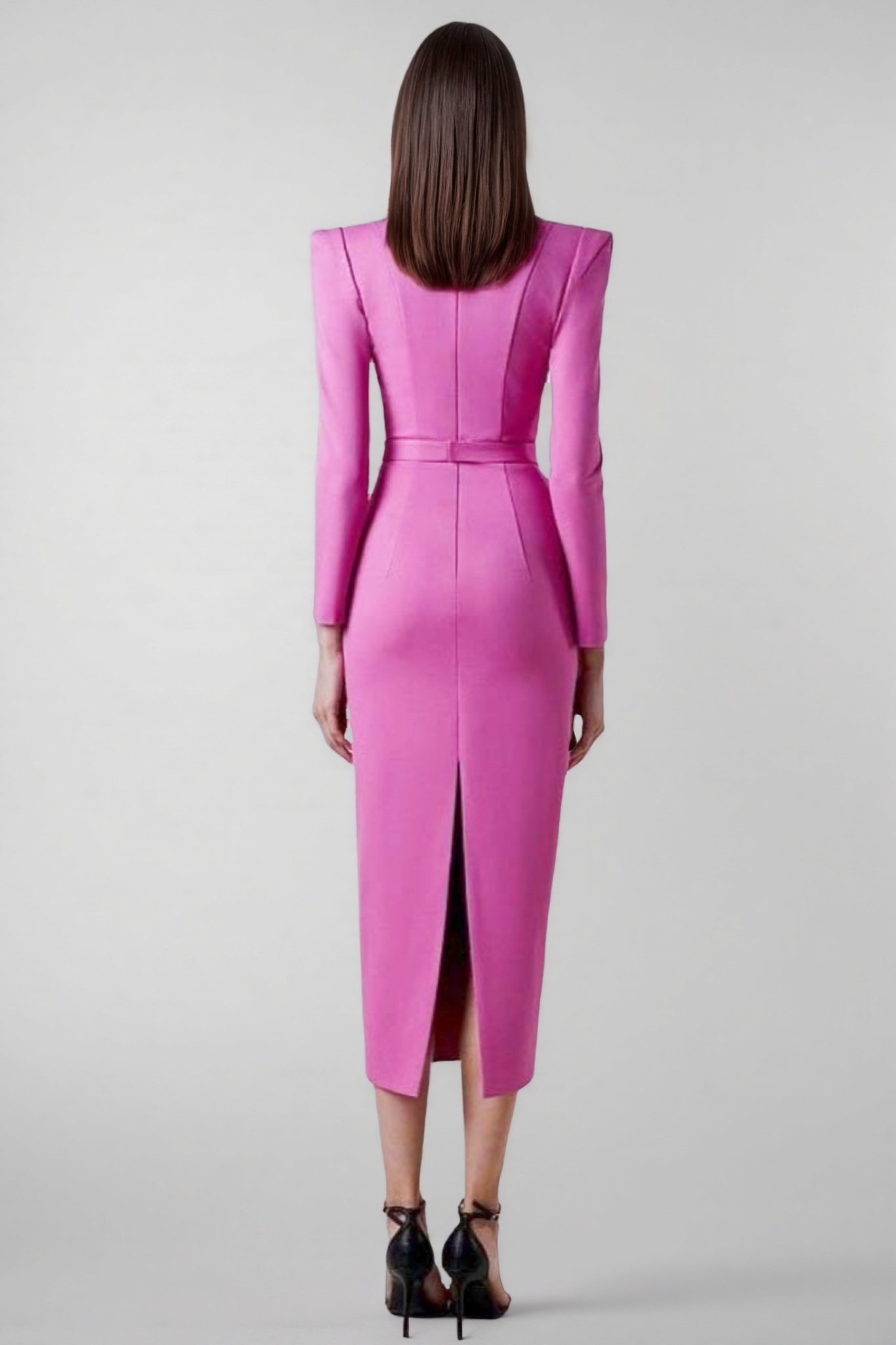 Thandiwe Square Neck Cowl Shoulder Maxi Dress-Rose