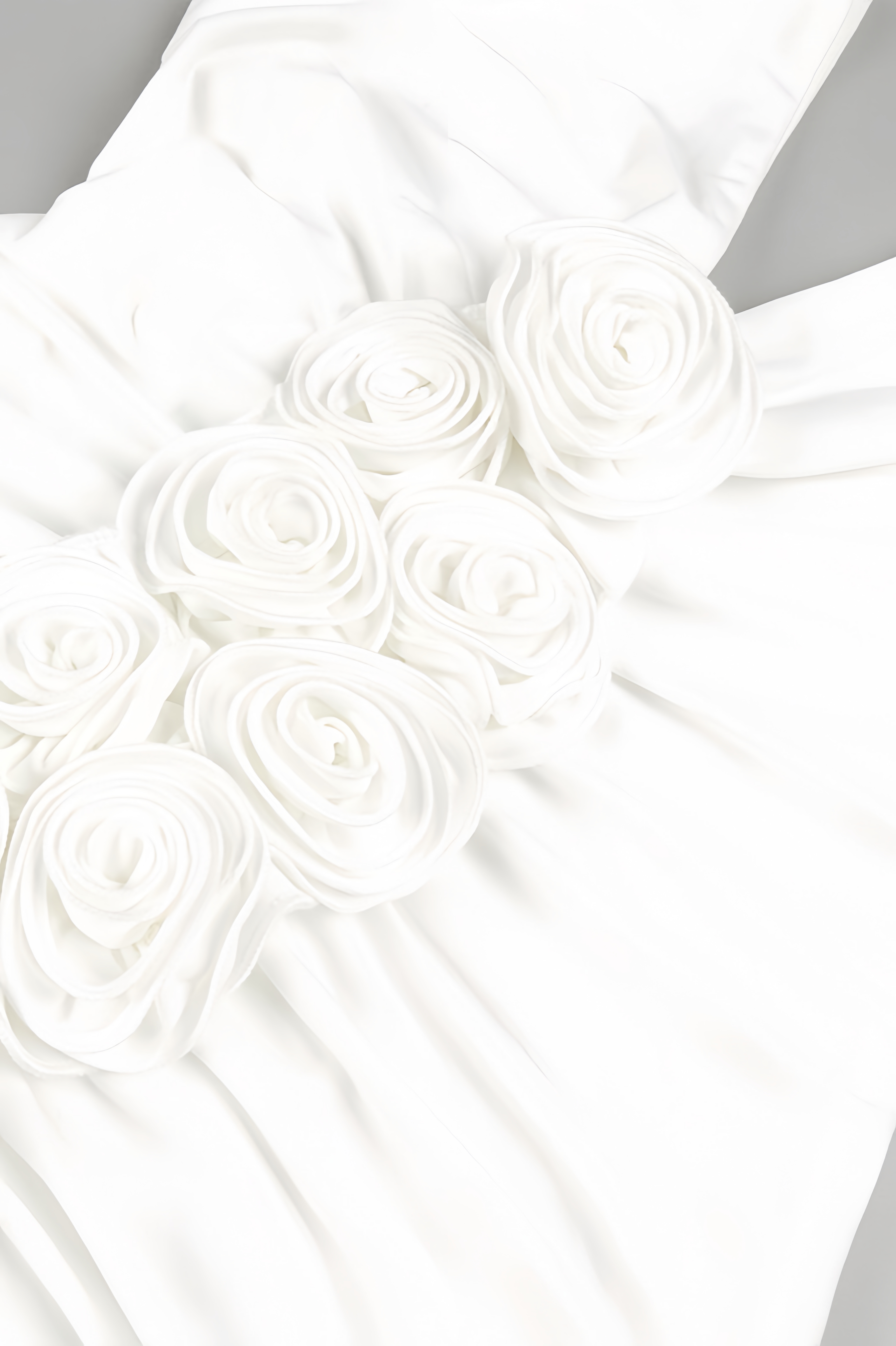 Vivialk V-neck 3D Flower Pleated Maxi Dress