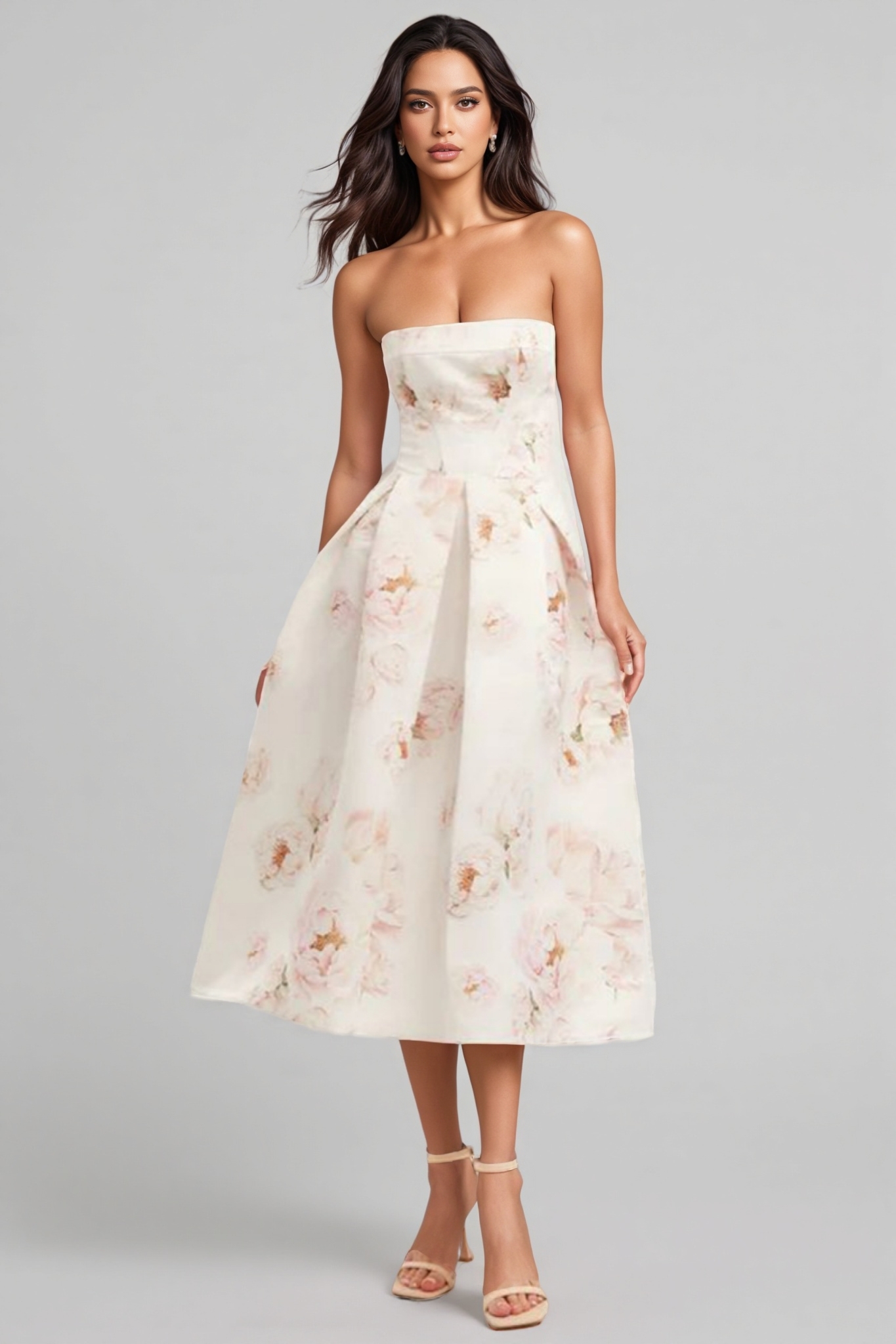Jerra Peony Corset Midi Dress