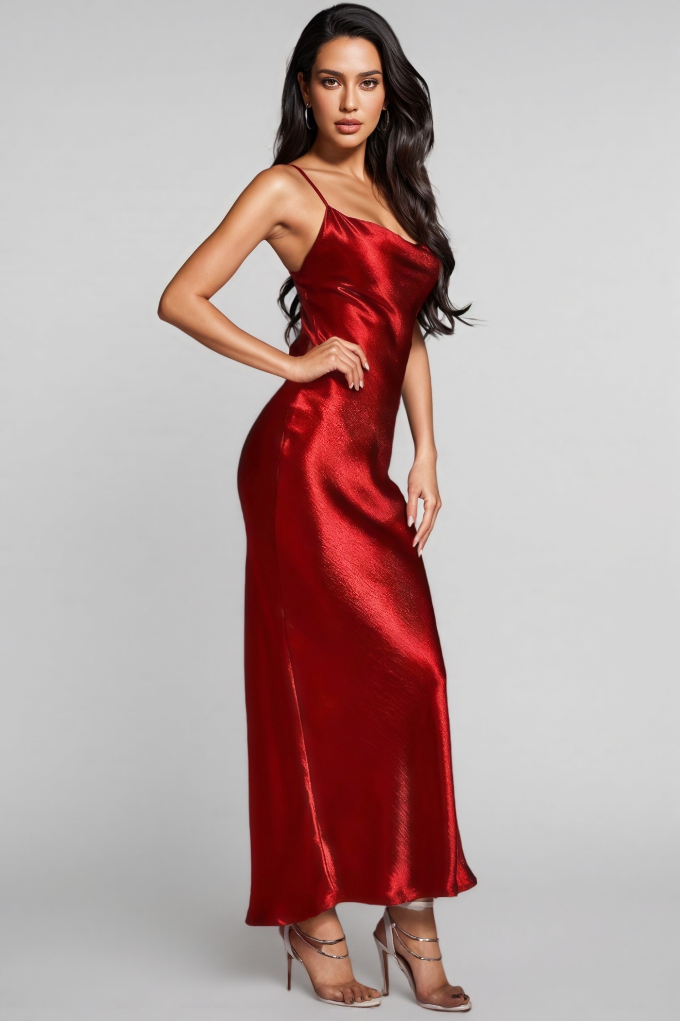 Paco Metallic Wine Maxi Dress