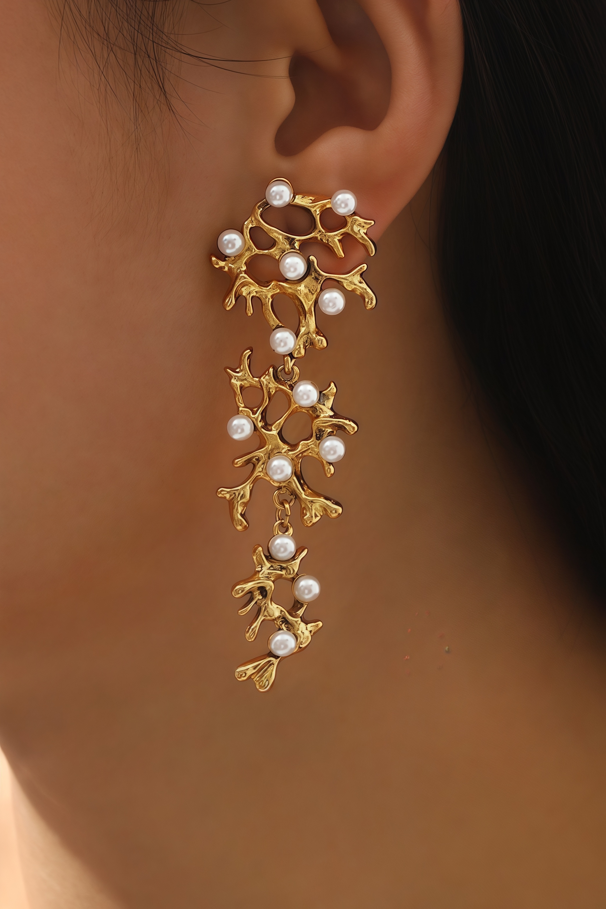 Orierk Pearl Branches Earrings