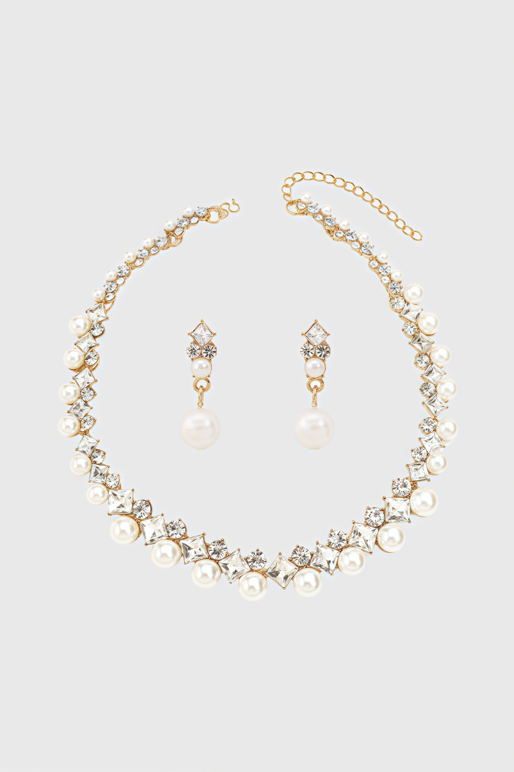 Warrick Pearl Alloy Necklace Earrings Set