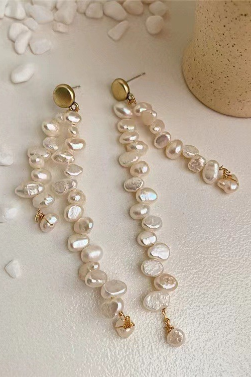 Elaina Pearl Tassel Earrings