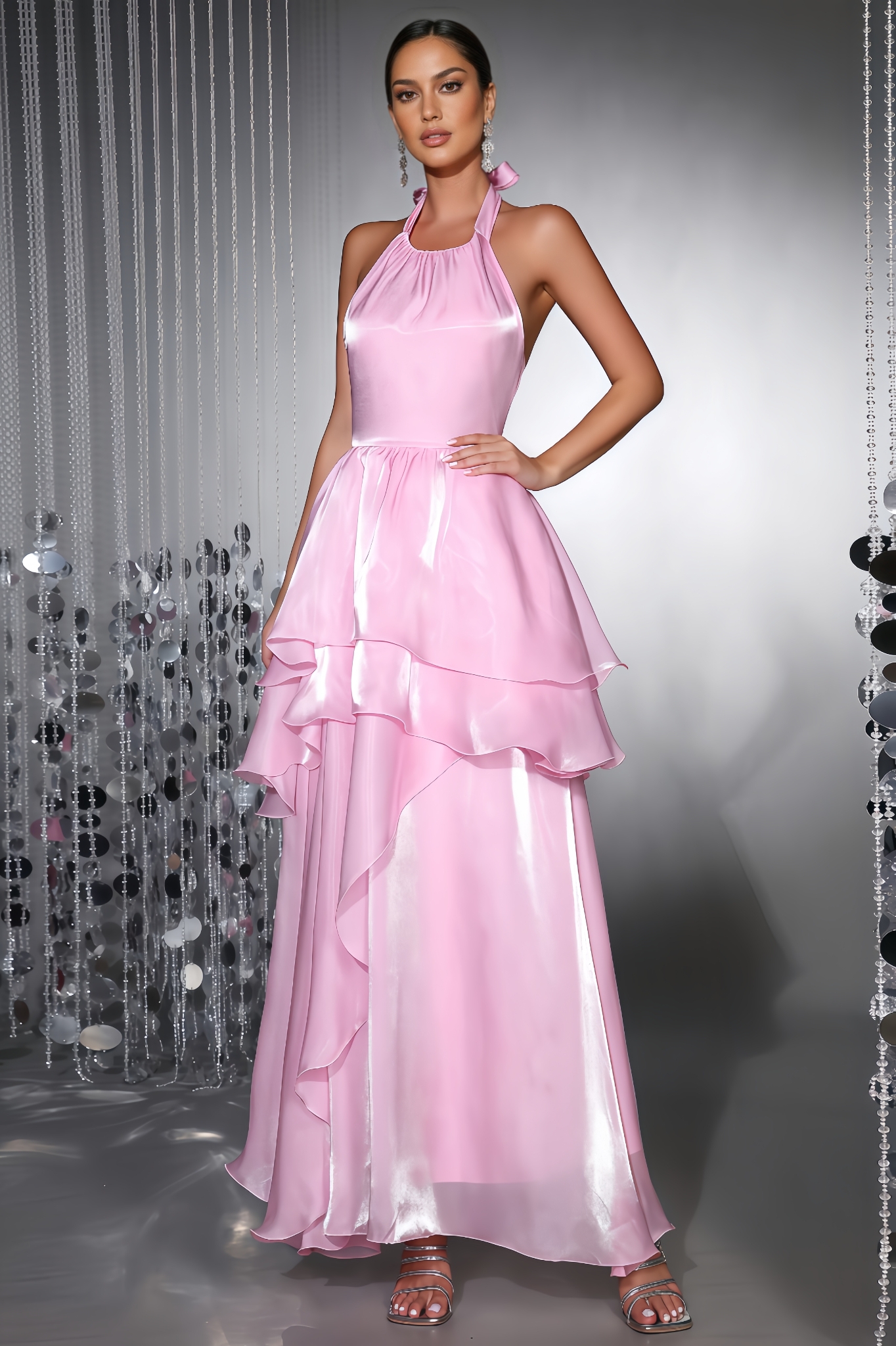 Thora Scalloped Neckline Maxi Dress