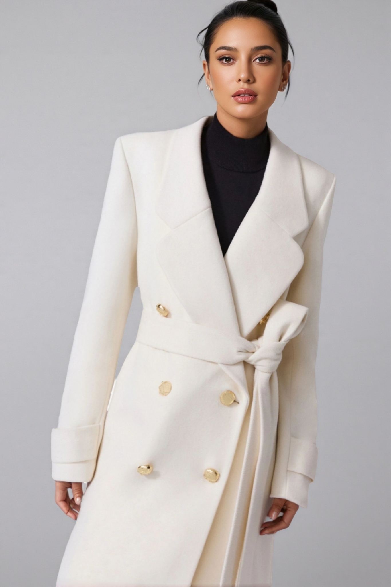 Cecily White Back Split Coat