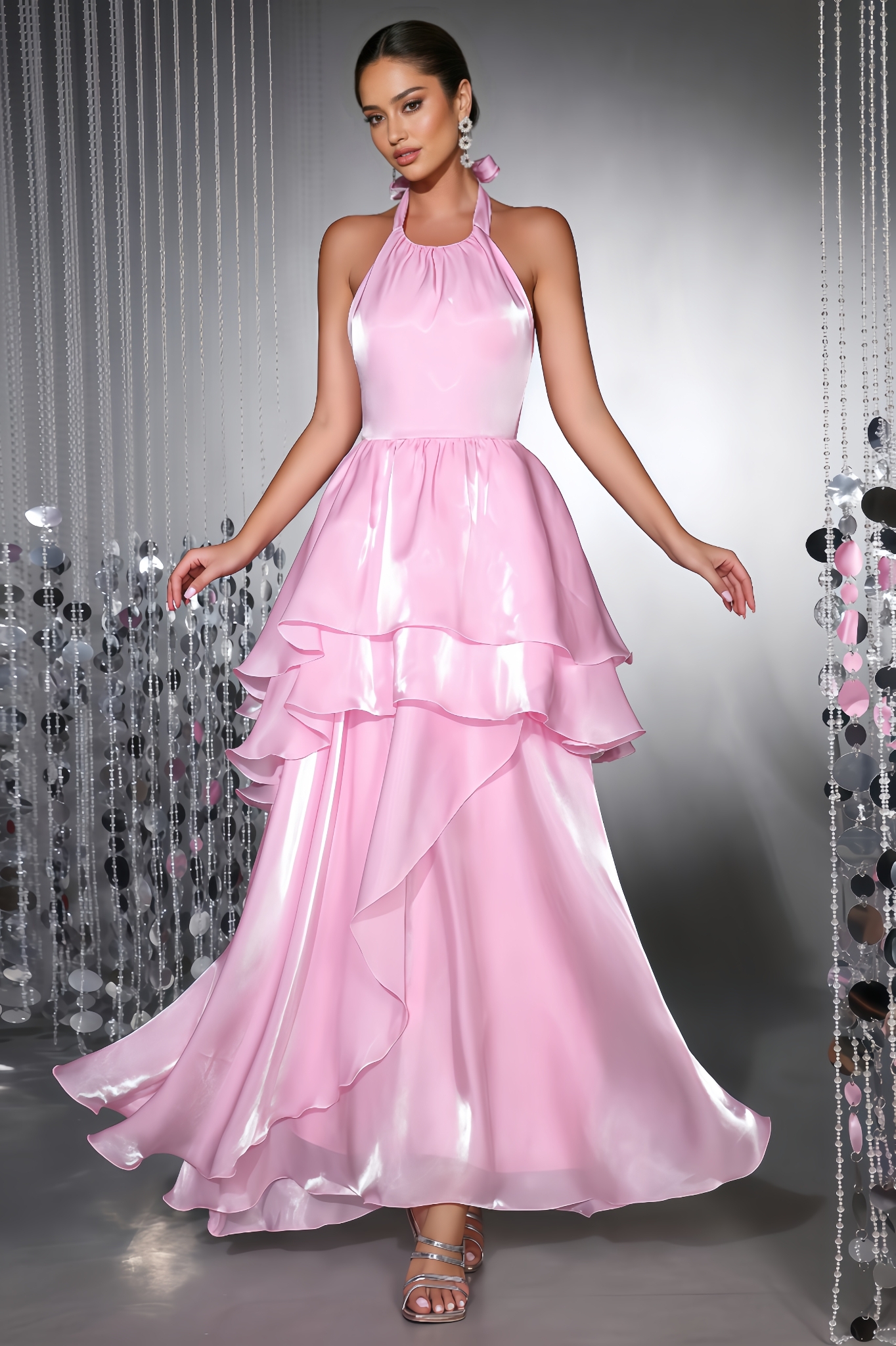 Thora Scalloped Neckline Maxi Dress