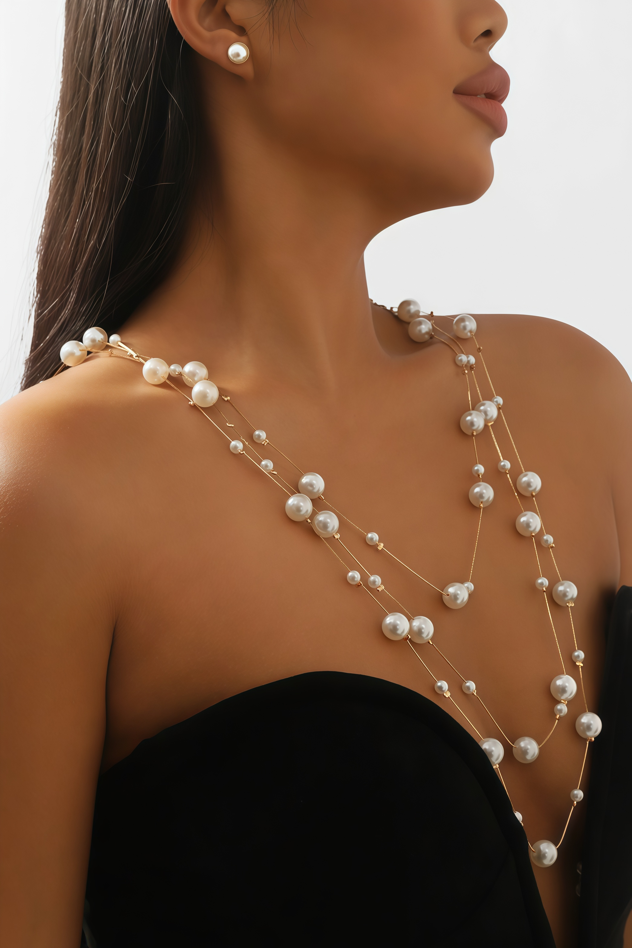 Eulalia Pearl Earrings Necklace Set