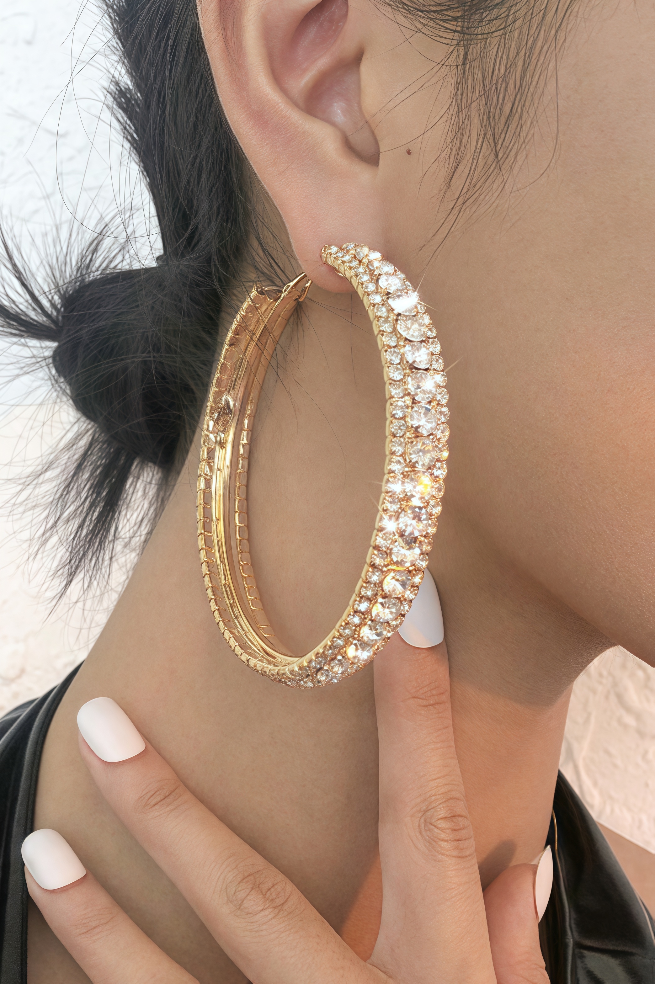Soraya Large Hoops Diamonds Earrings