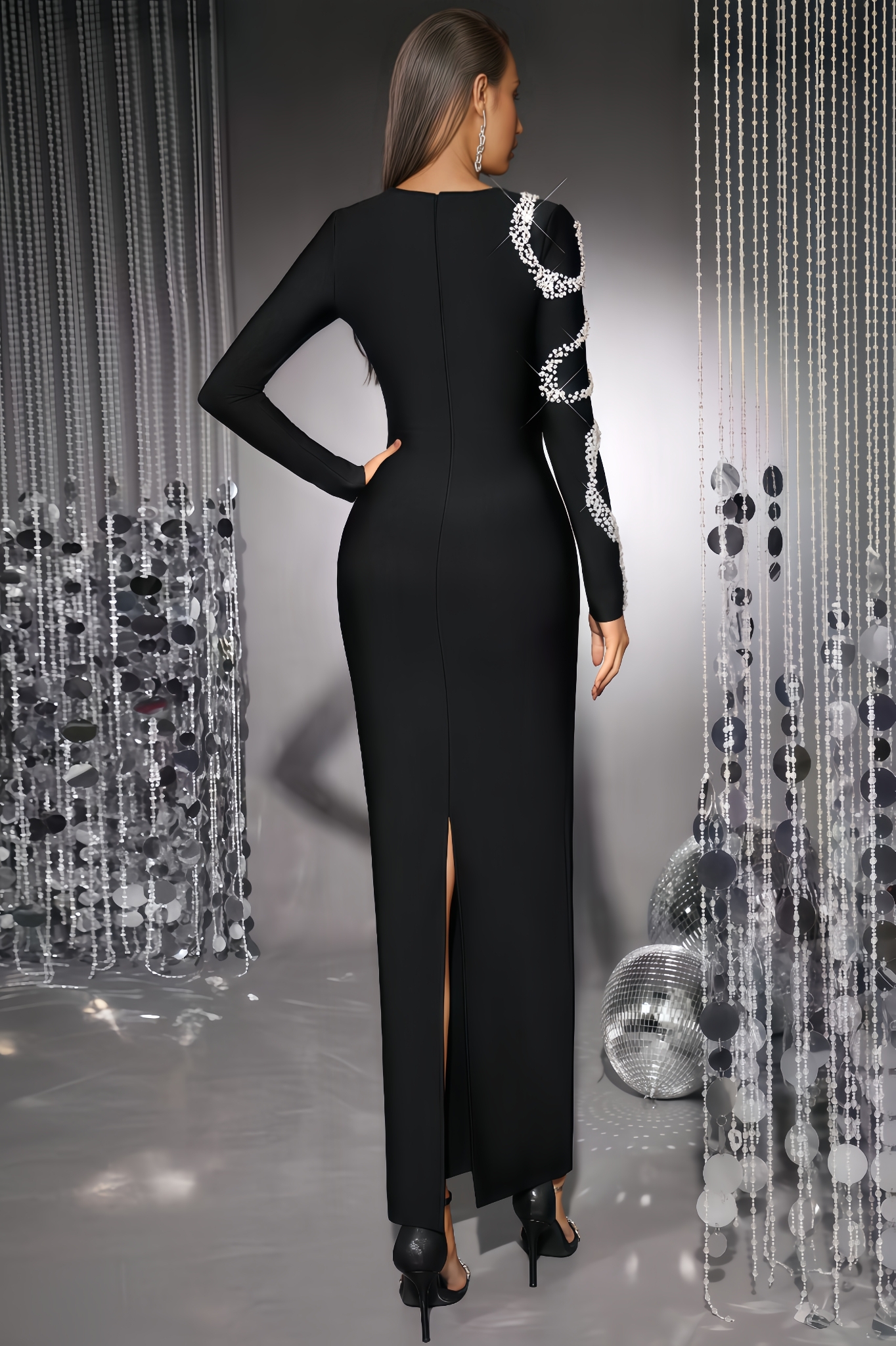 Trudie Sequin Bandage Maxi Dress