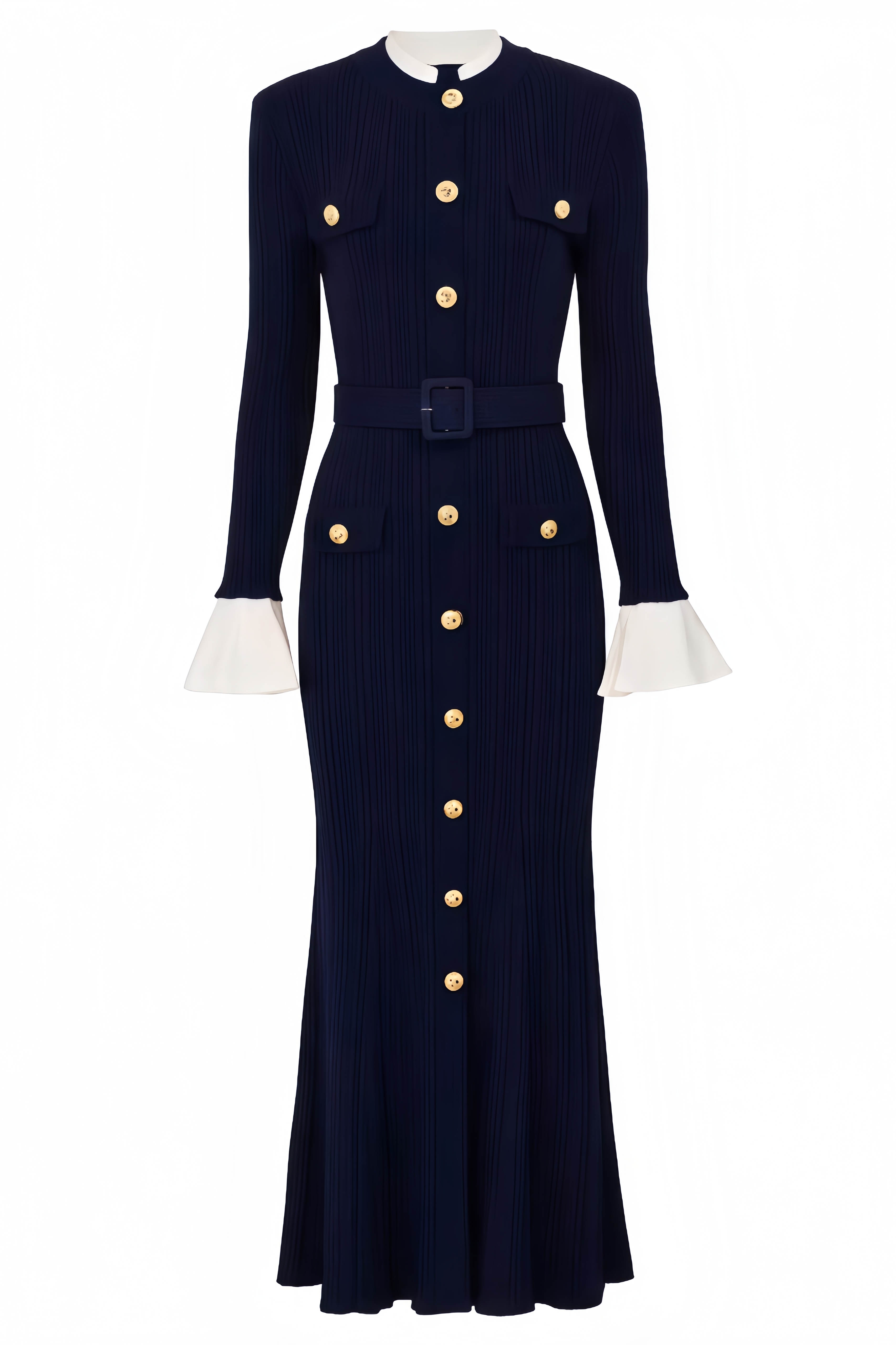 Anula Rib Knit Belted Midi Dress