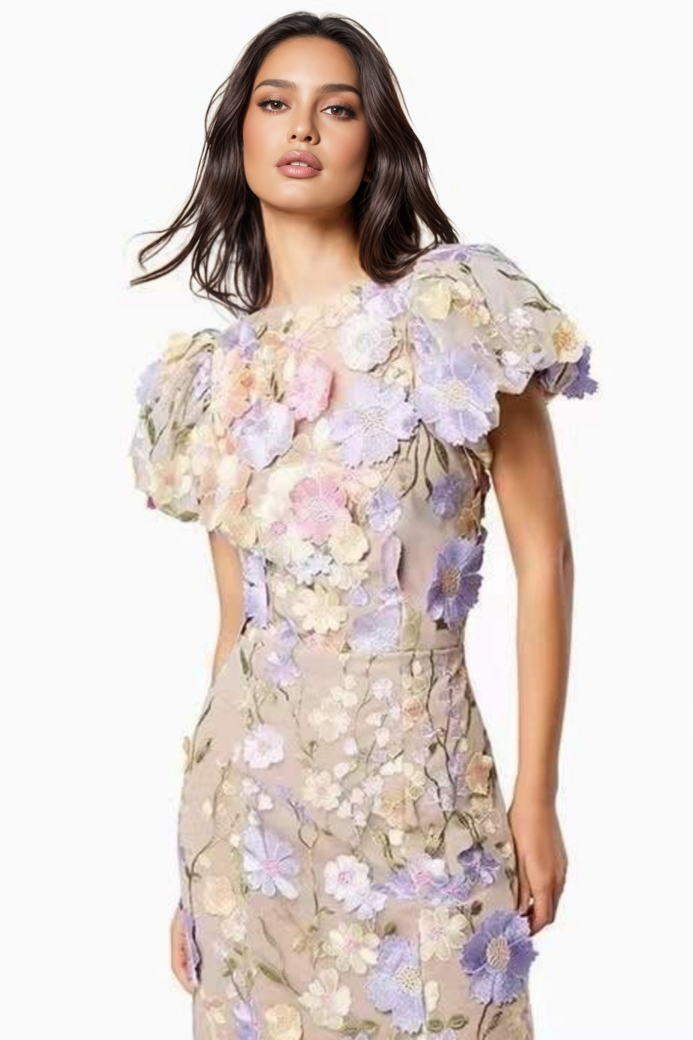 Verity 3D Lace Maxi Dress