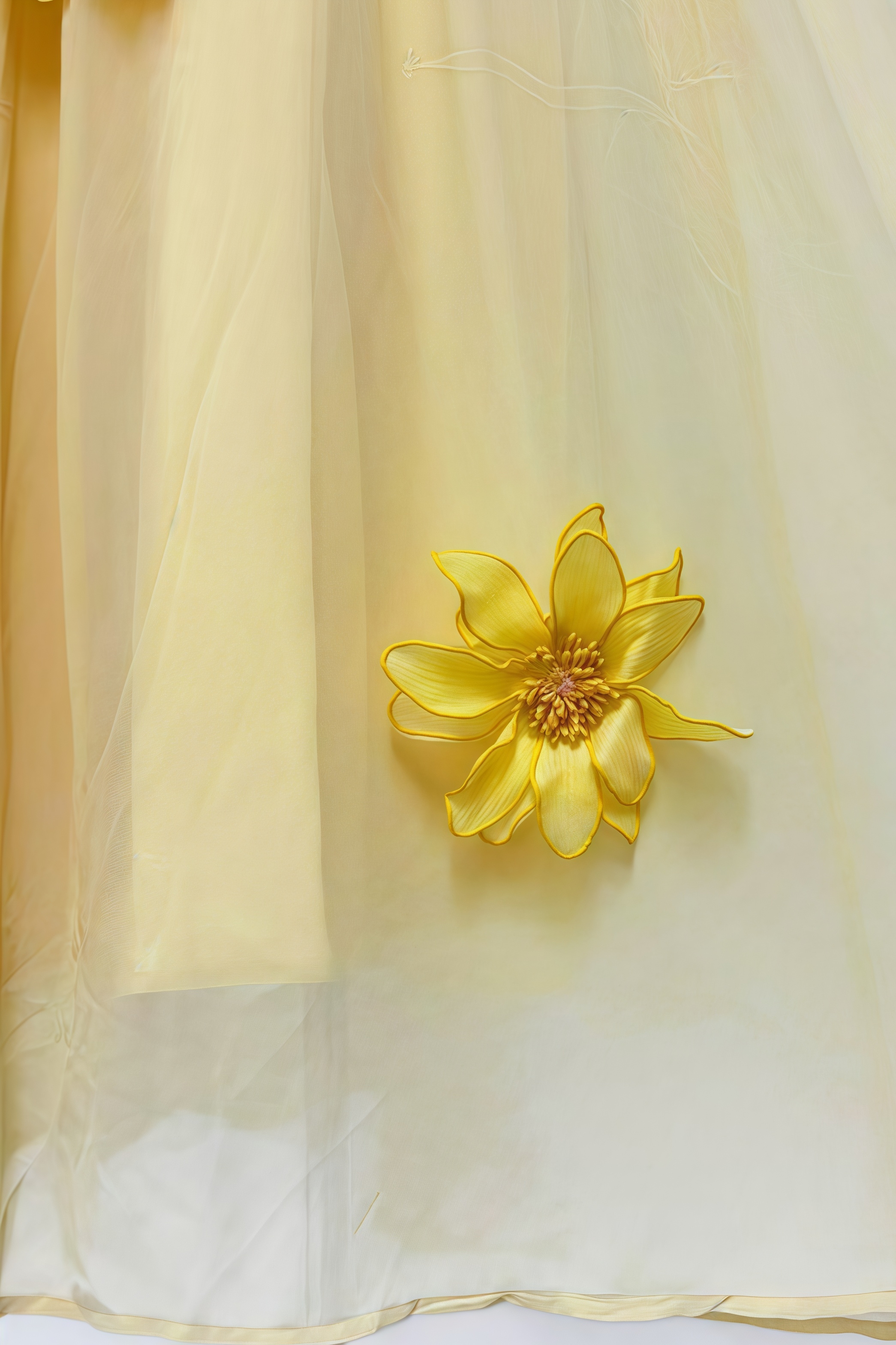 Ytharis Yellow 3D Floral Maxi Dress