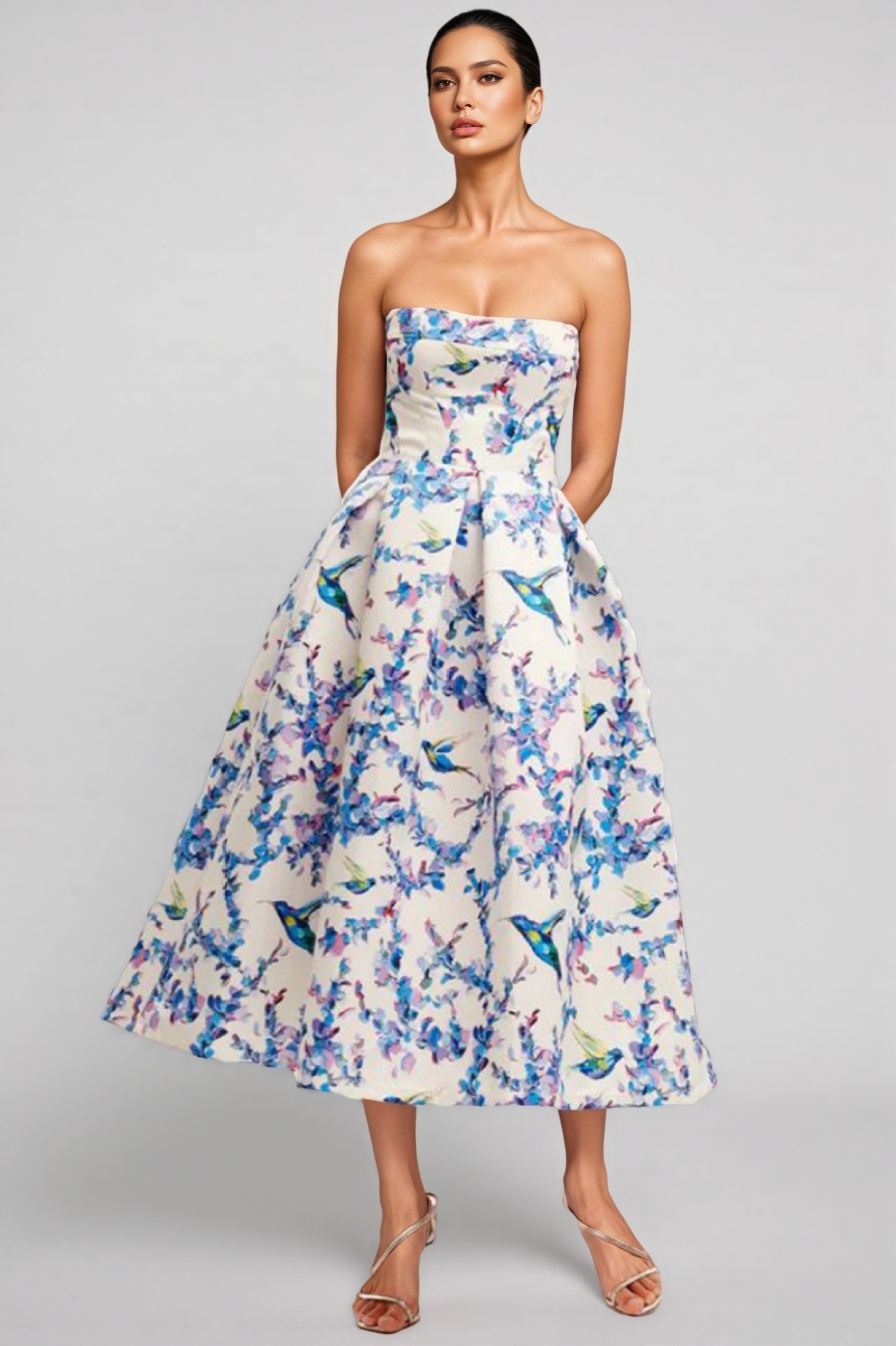 Stanl Floral Tie Midi Dress