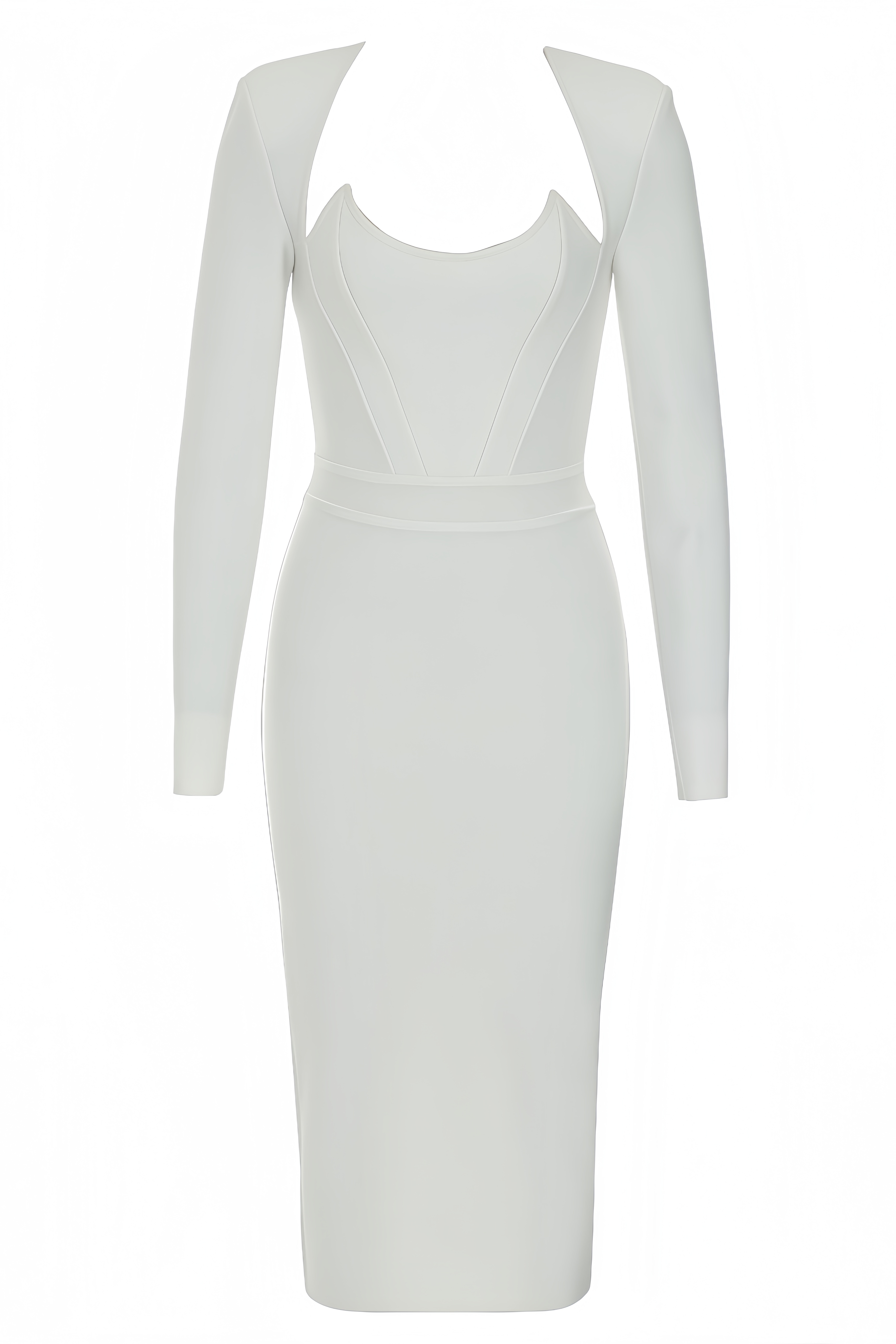 Ivonne Long-Sleeved Bandage Midi Bress