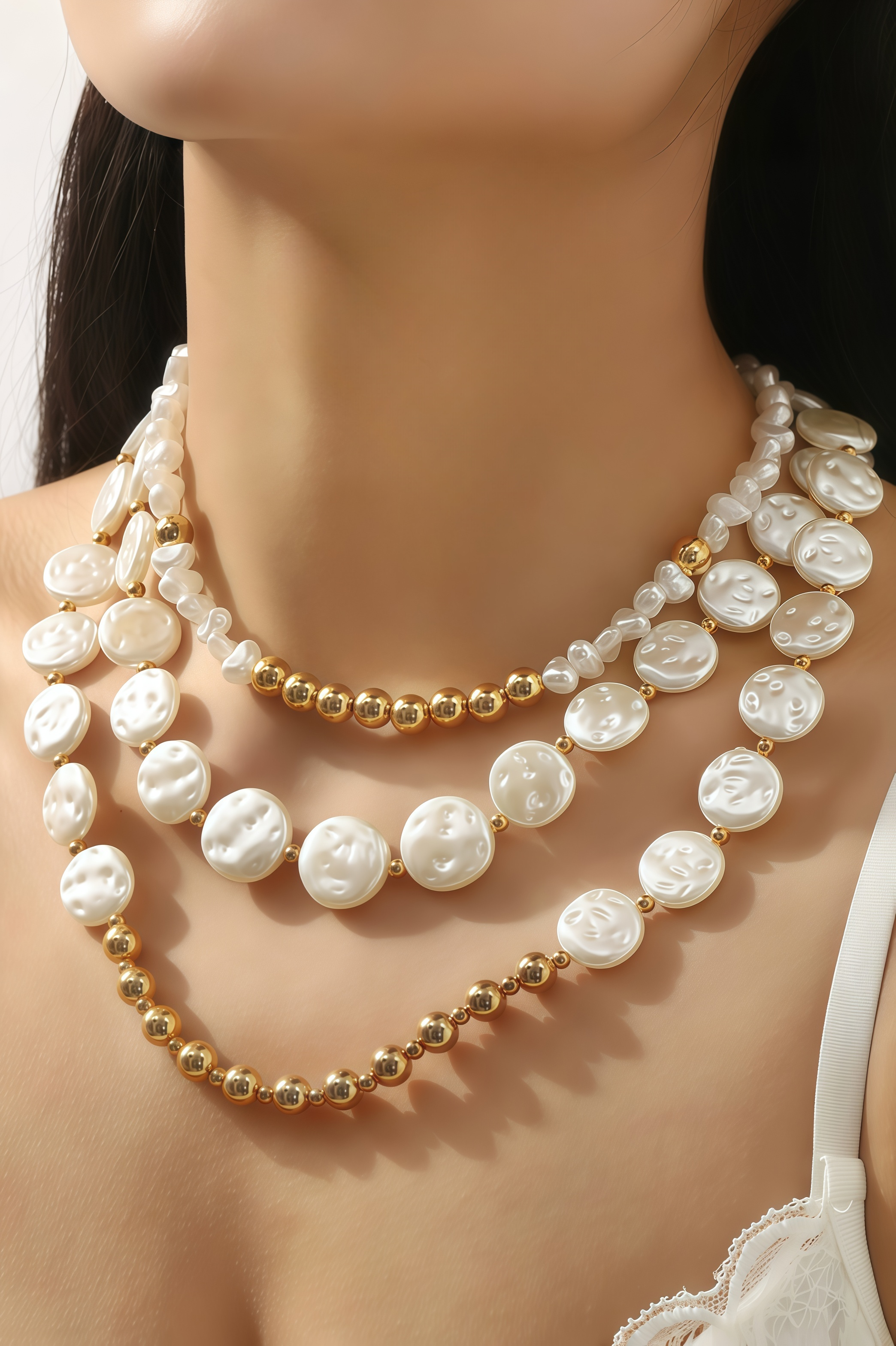 Zephyr Round Pearl Necklace