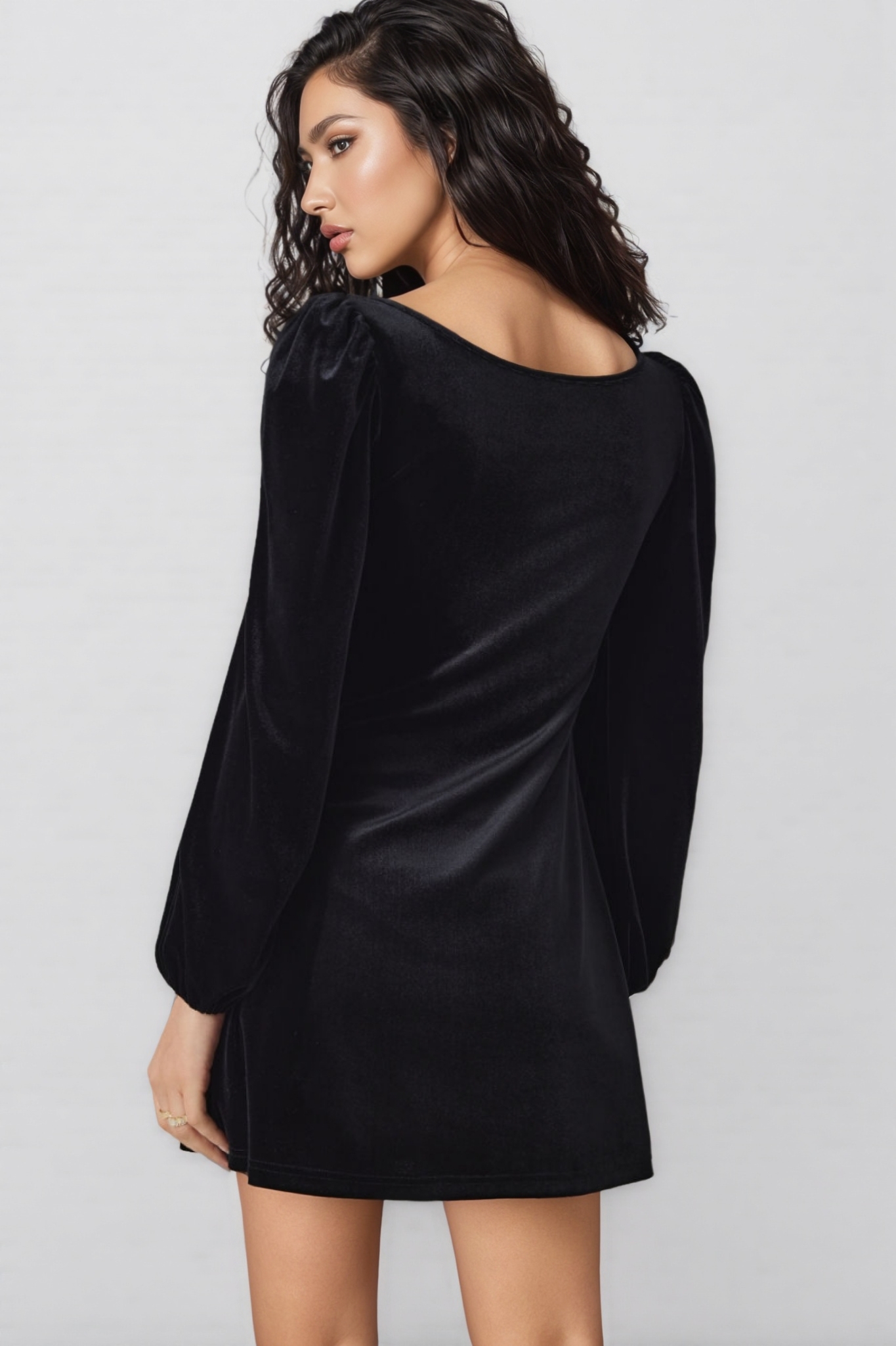 Yoland Long Sleeve Velvet Mini Dress