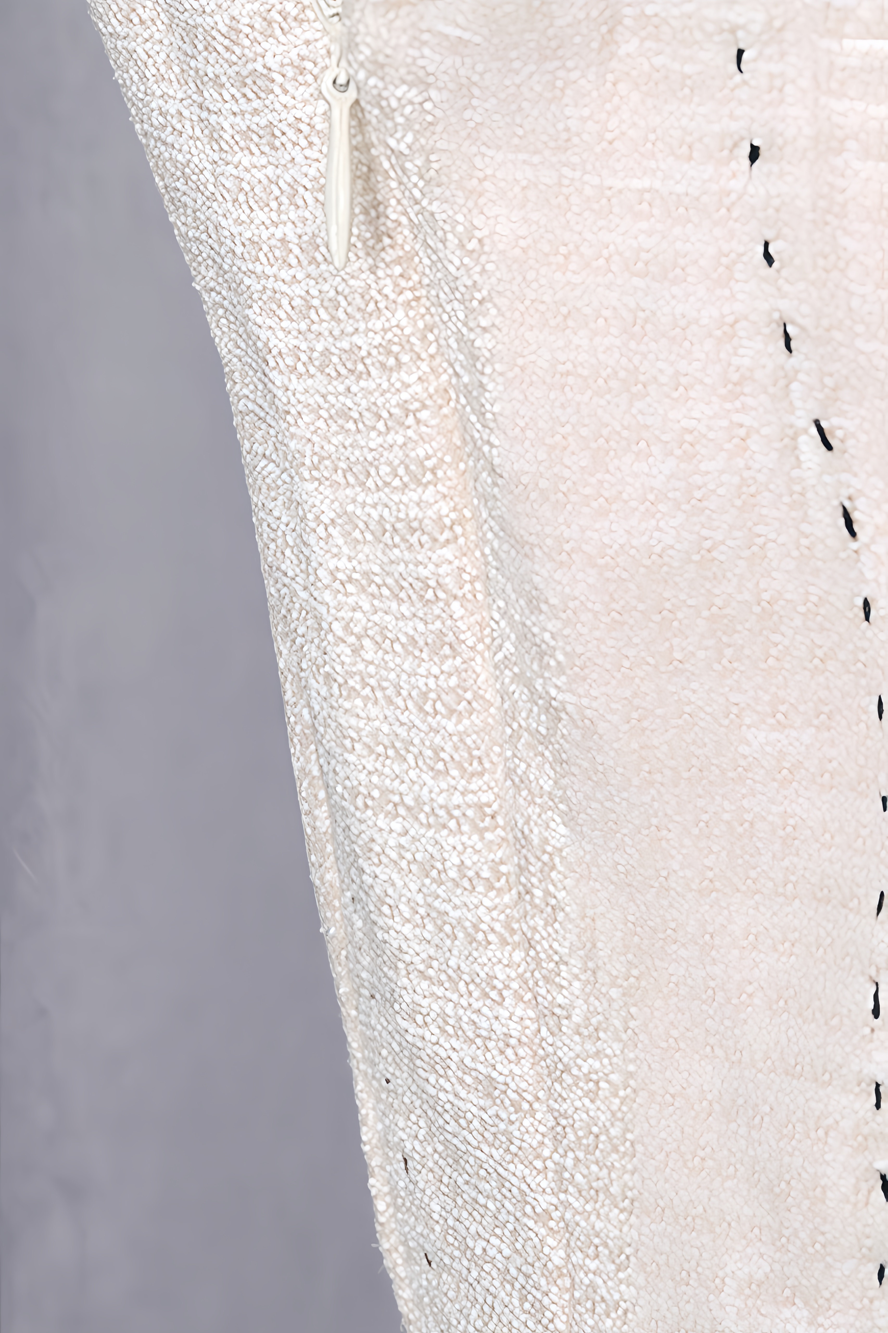 Elaray Neutral Shirred Textured Midi Dress