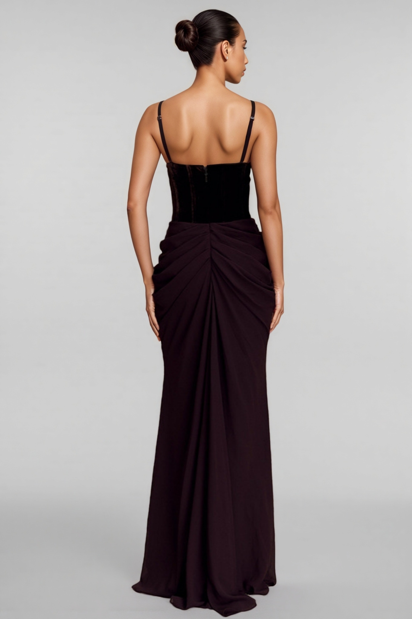 Sarioa Red Halter Pleated Maxi Dress