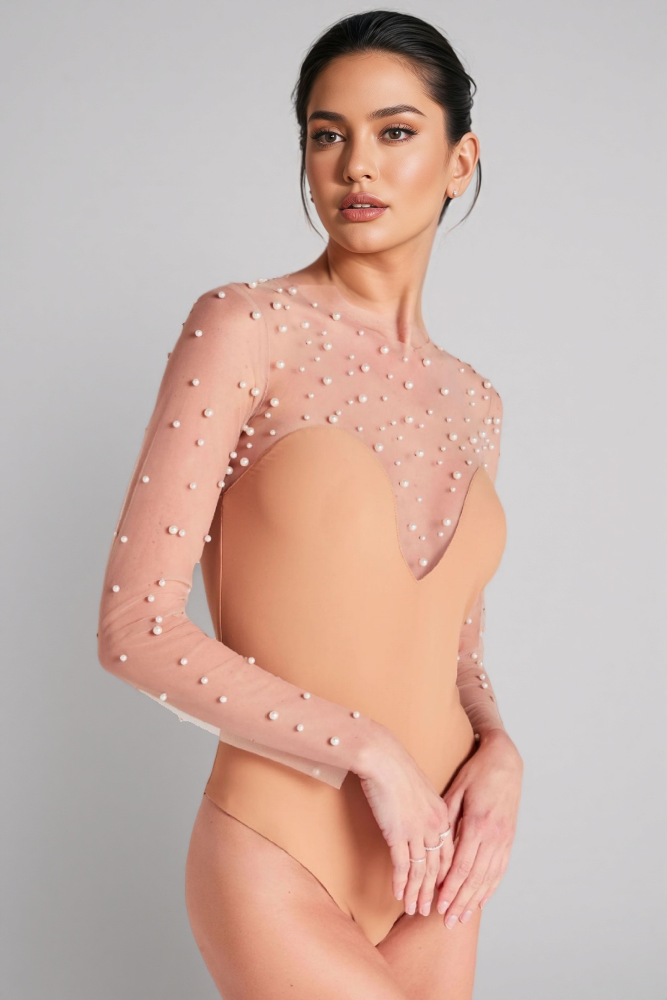 Davina Mesh Pearl Jumpsuit Two Piece Sets