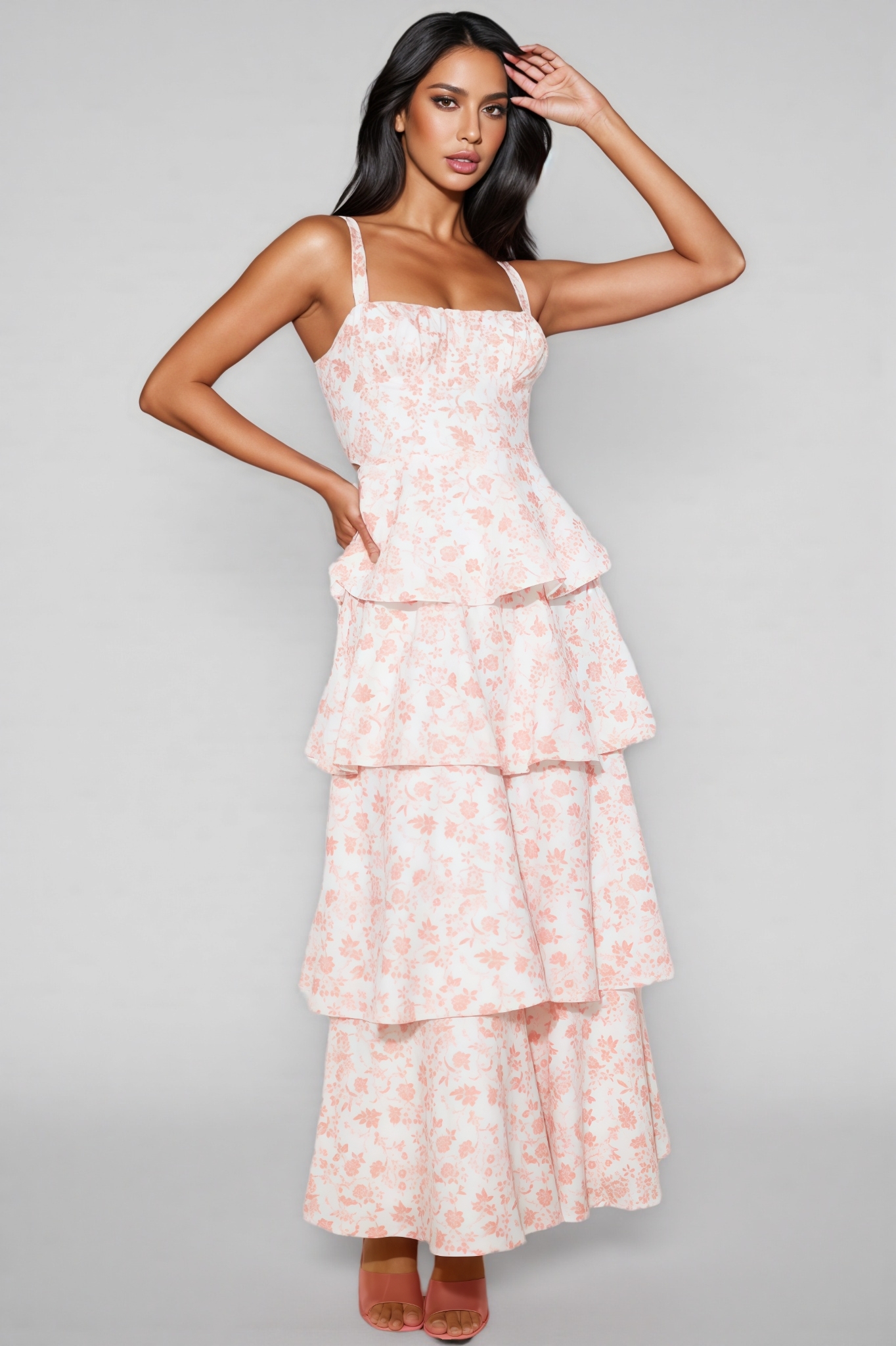 Juhade Pink Printed Maxi Dress