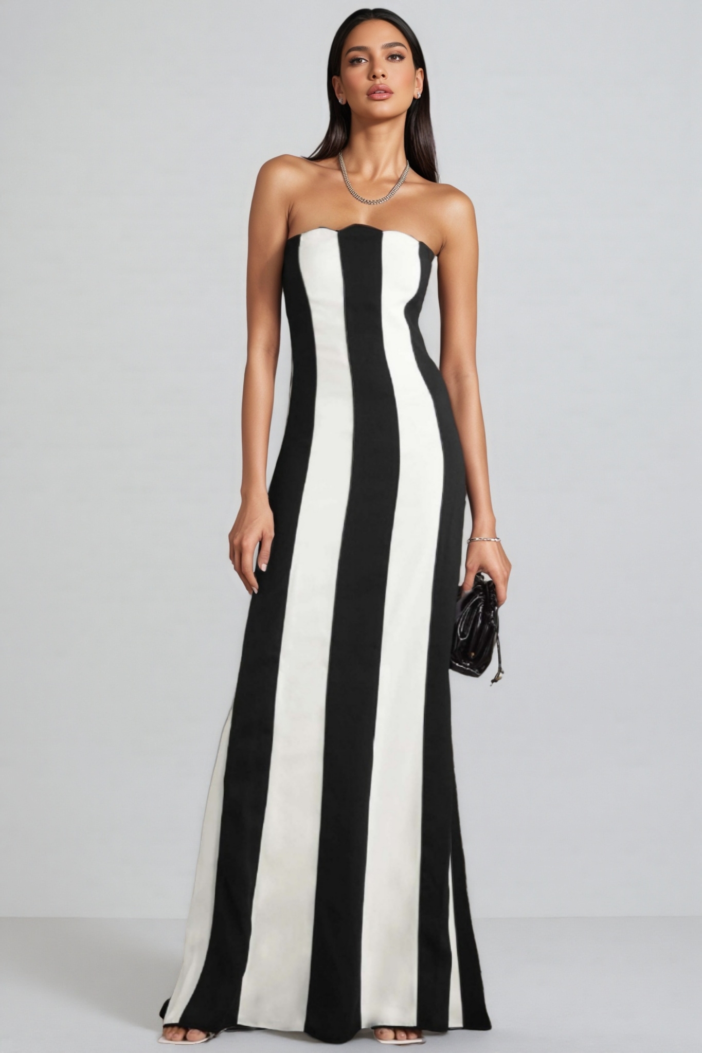 Ulani Strapless Striped Maxi Dress