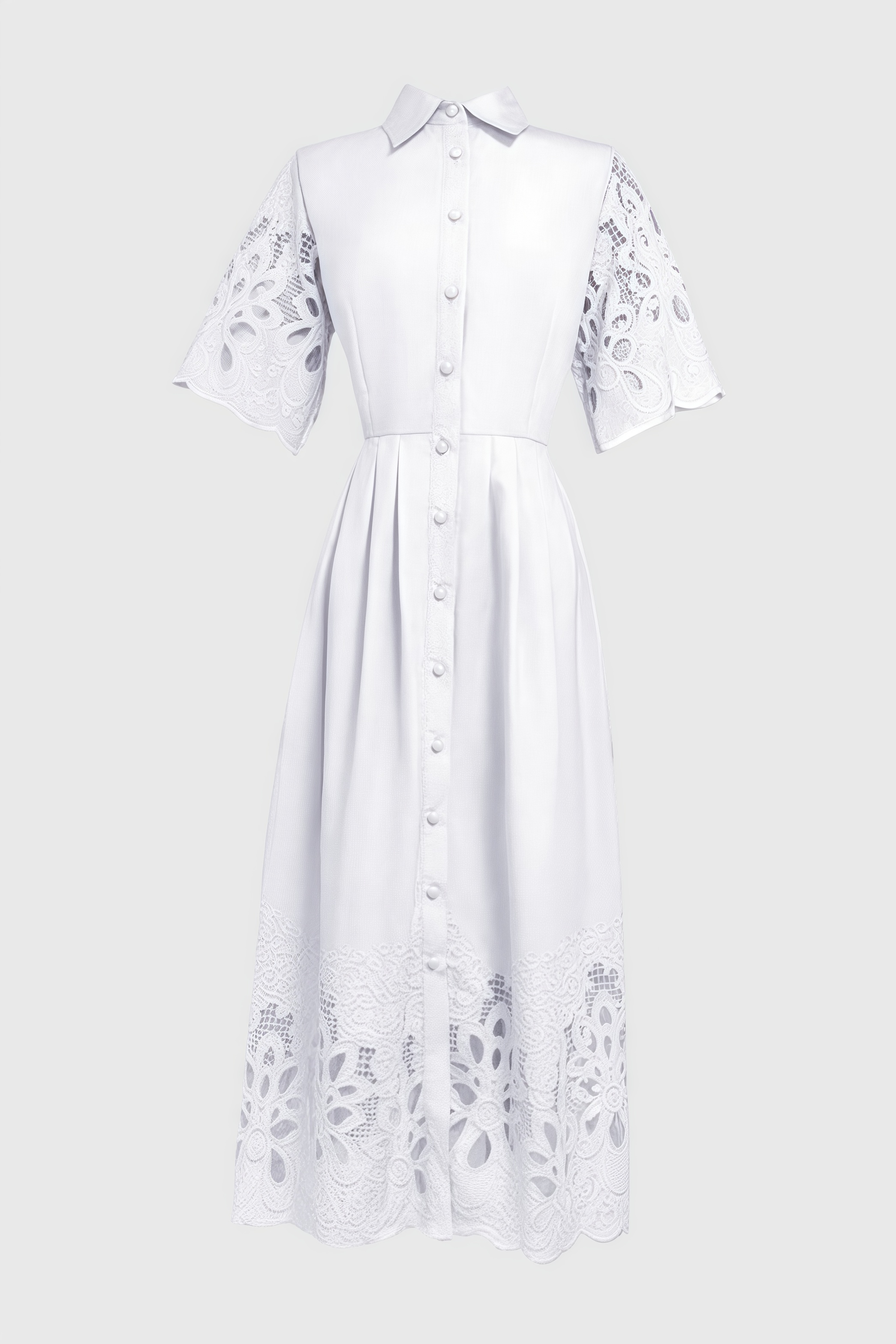 Olriced White Cutout Lapel Maxi Dress