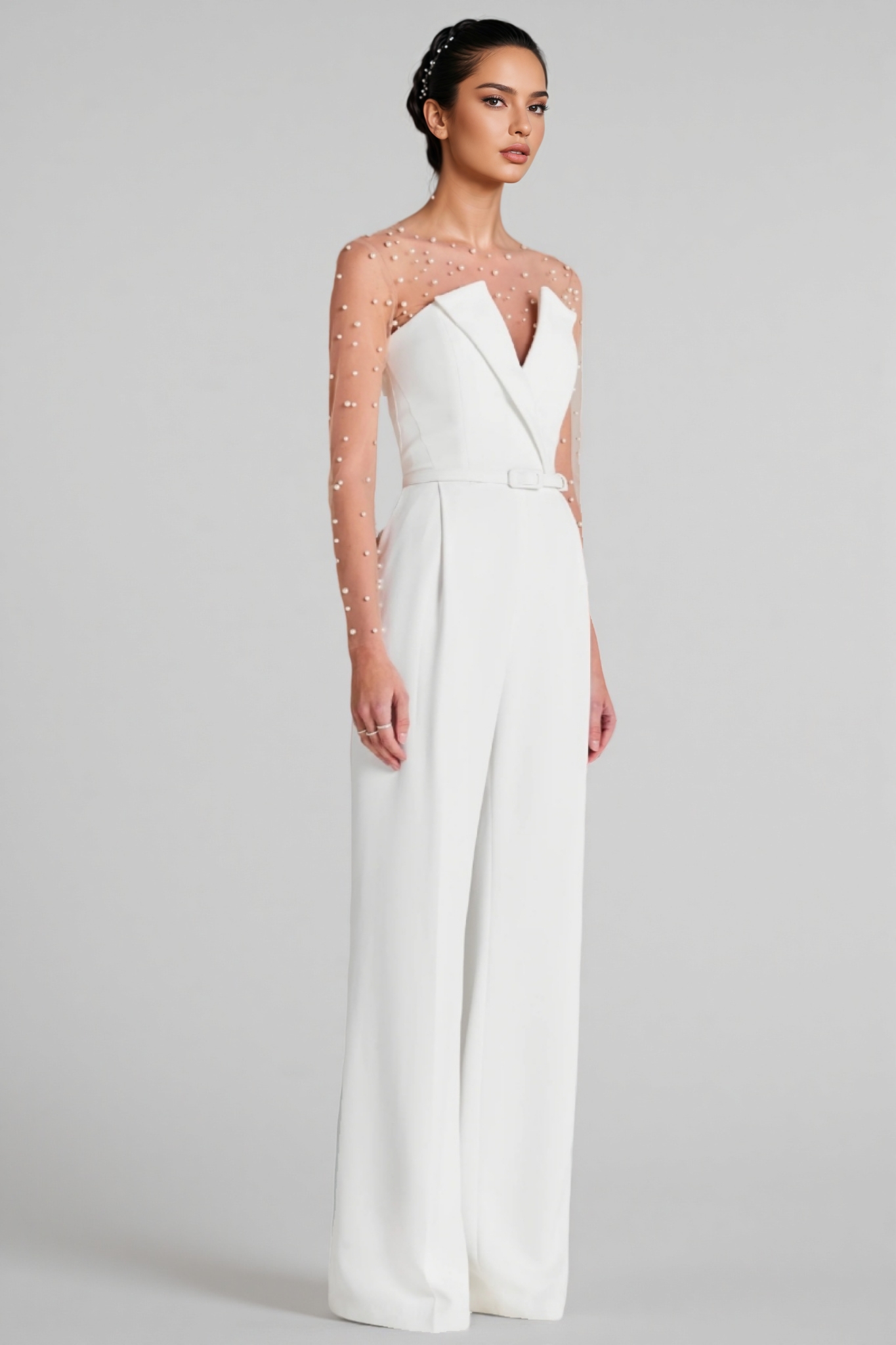 Davina Mesh Pearl Jumpsuit Two Piece Sets