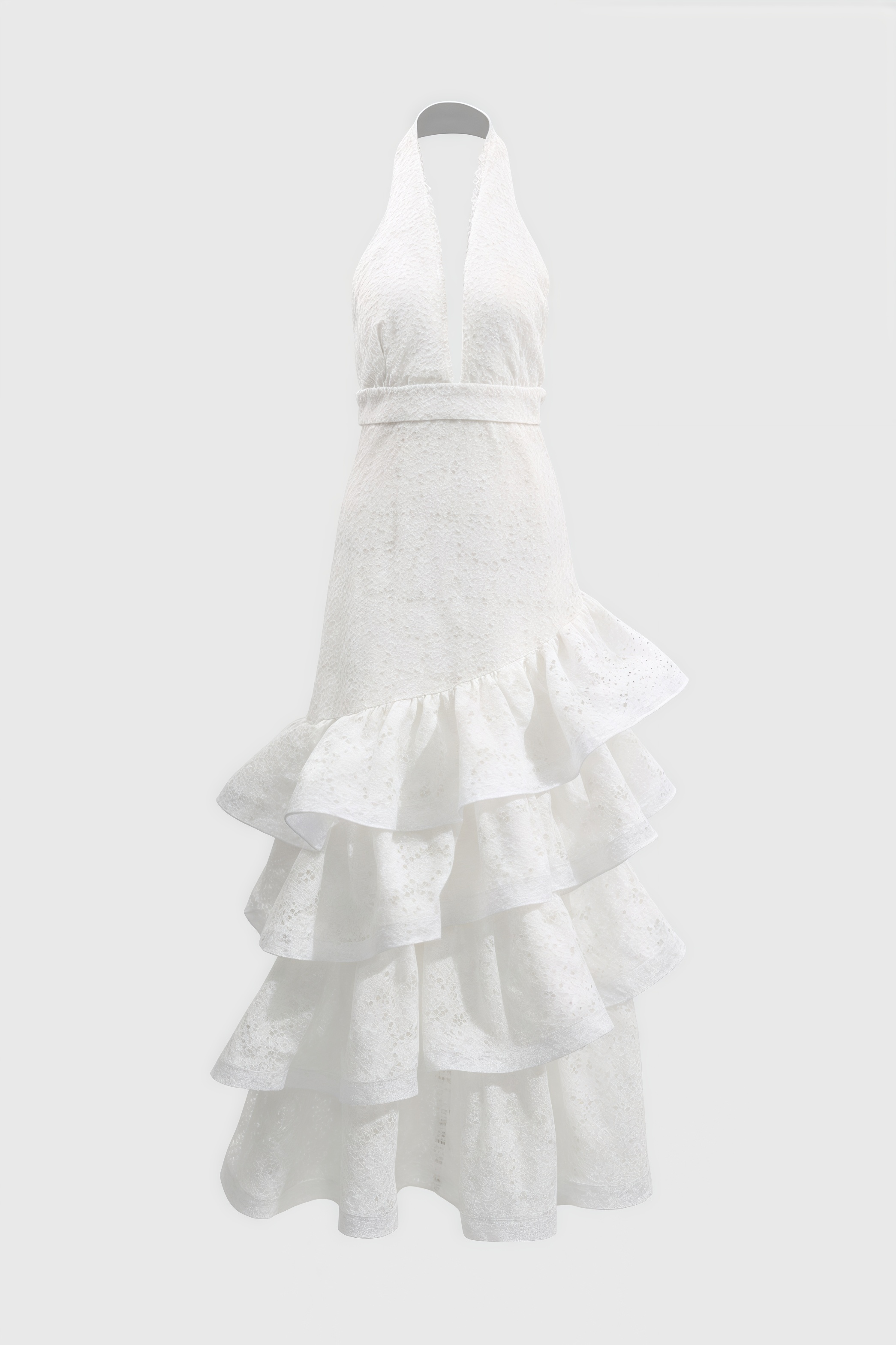Yaric Halter Backless Cake Maxi Dress