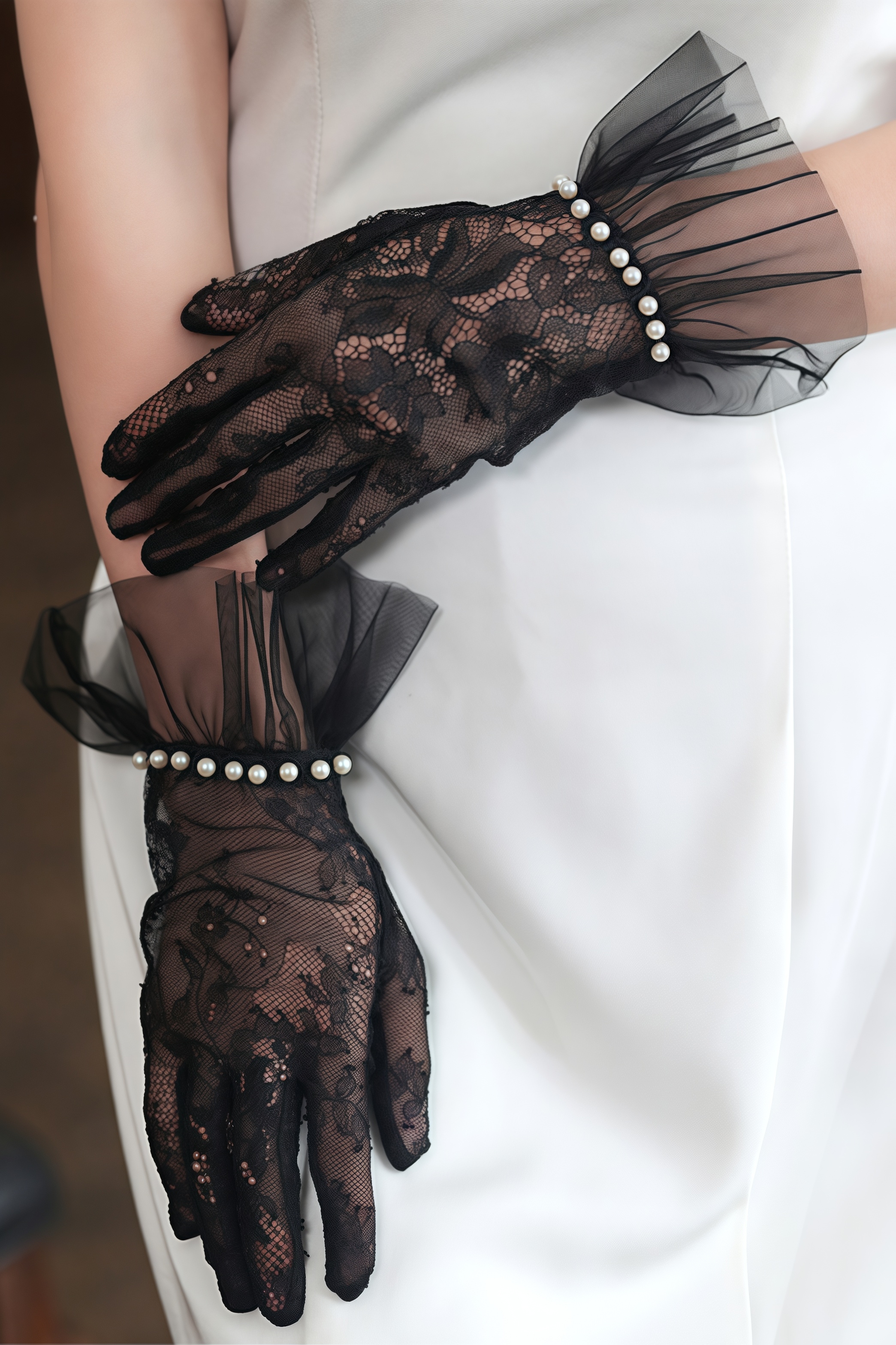 Pinnt Black Pearl Lace Gloves